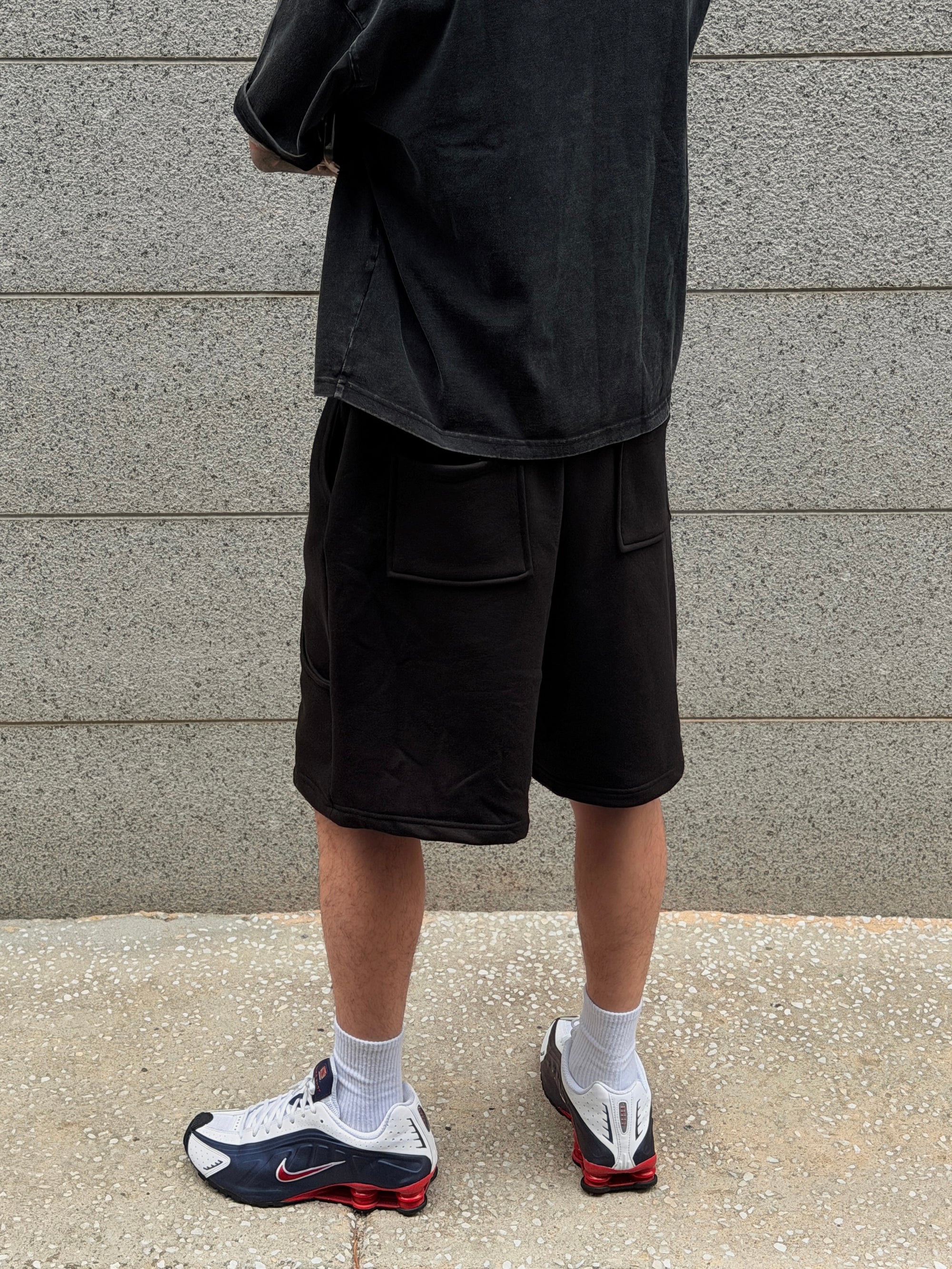 立體口袋短棉褲