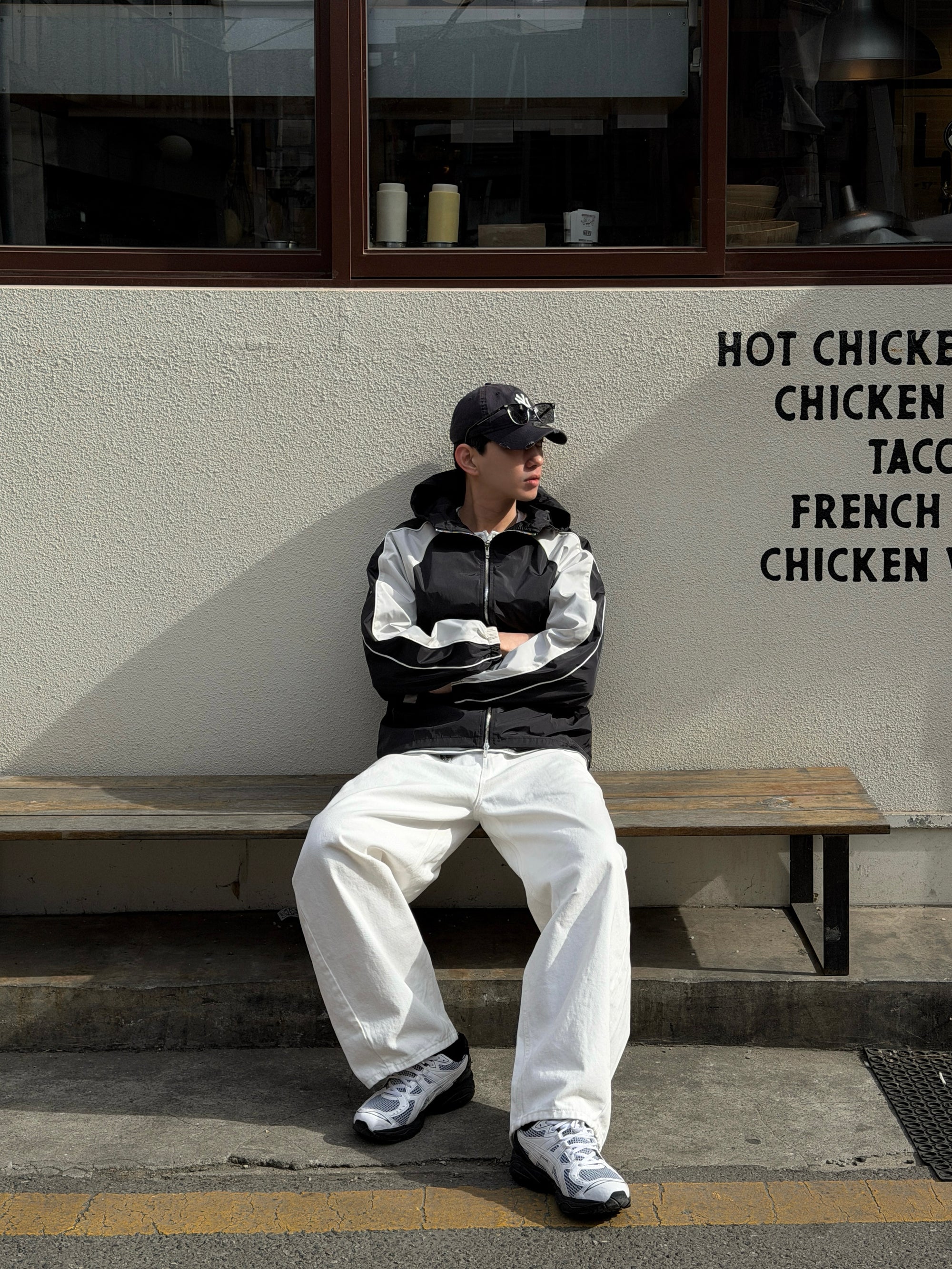 拚色防潑水風衣外套