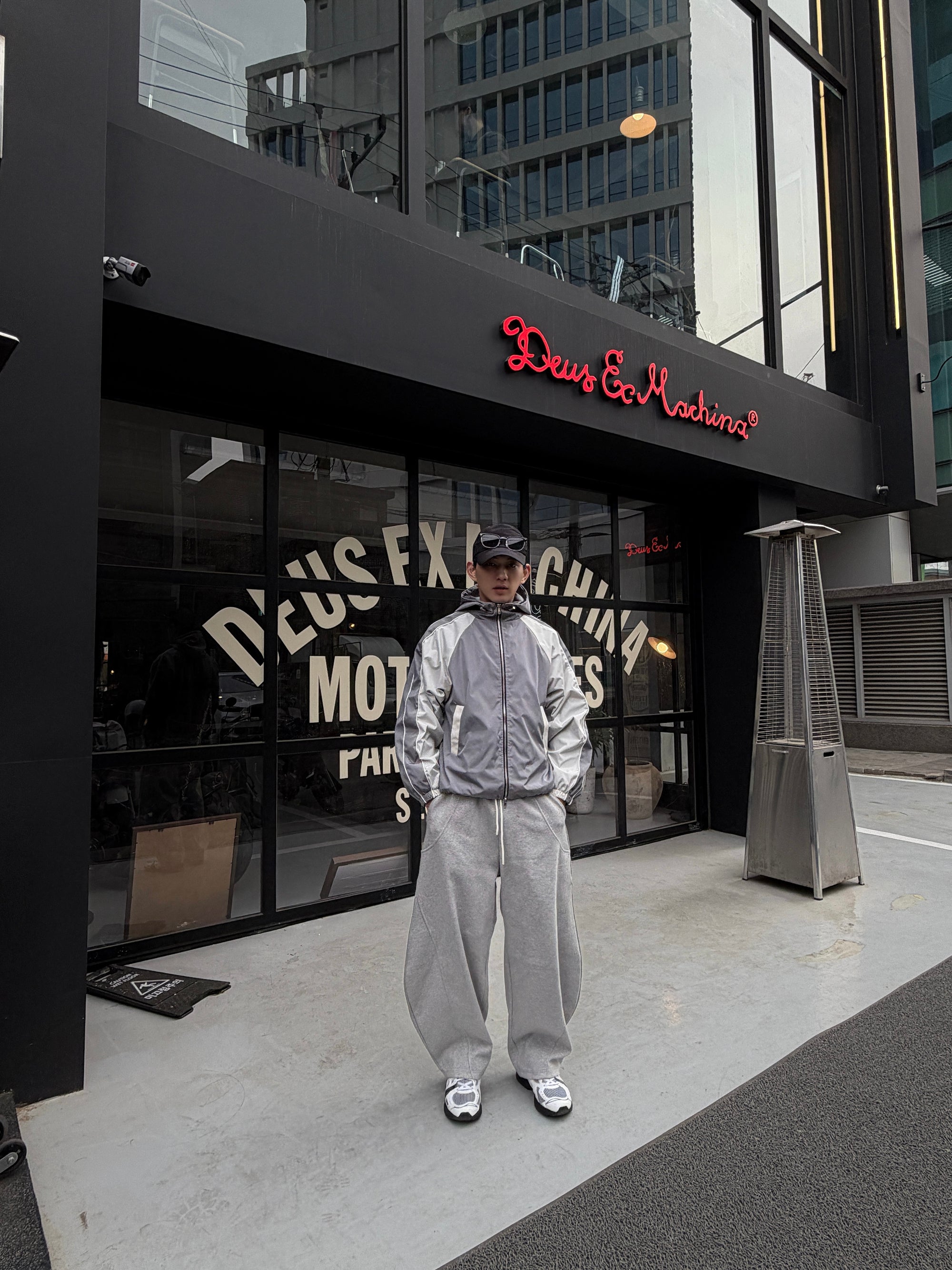 拚色防潑水風衣外套