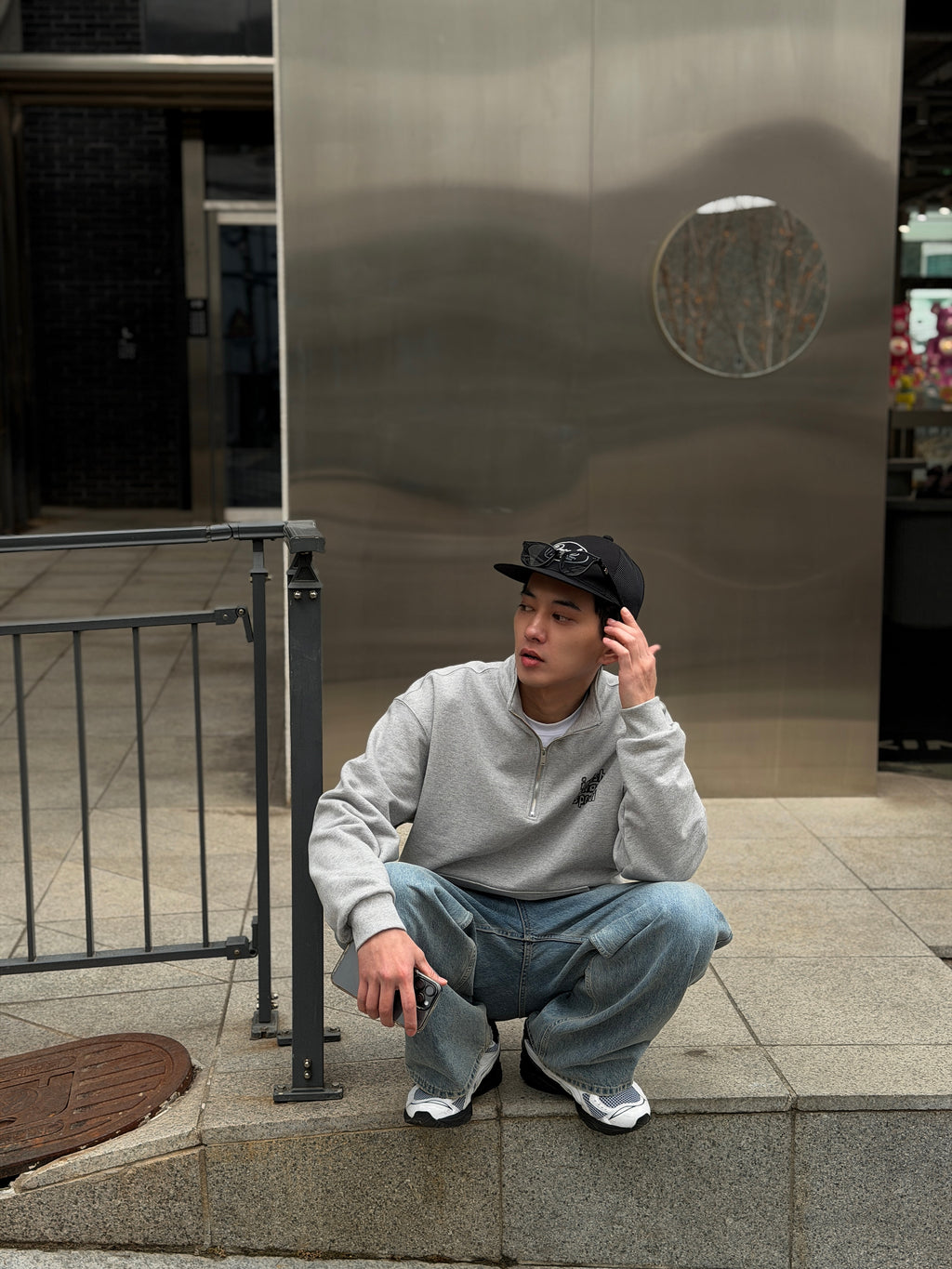 半拉鍊立領大學踢