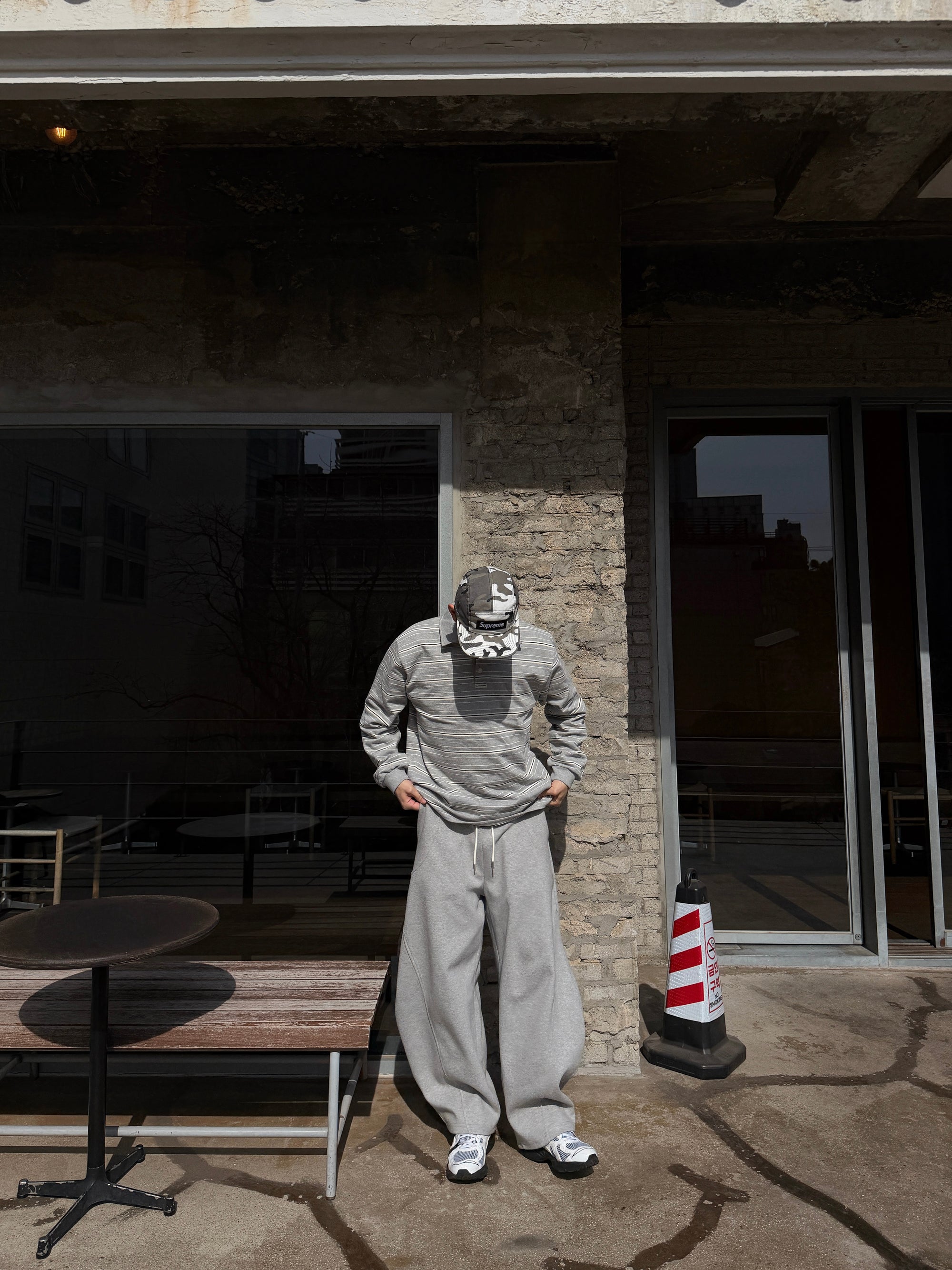 翻領條紋POLO衛衣