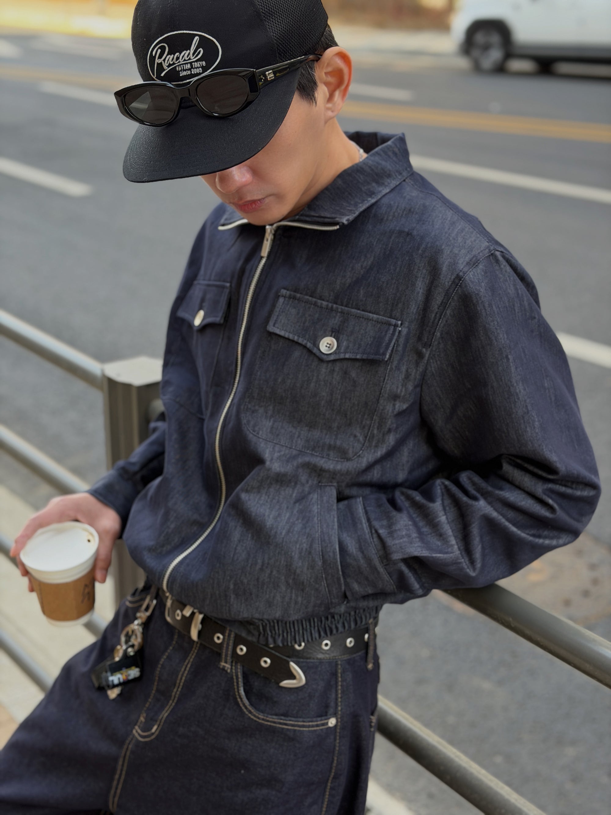 拉鍊原色牛仔夾克