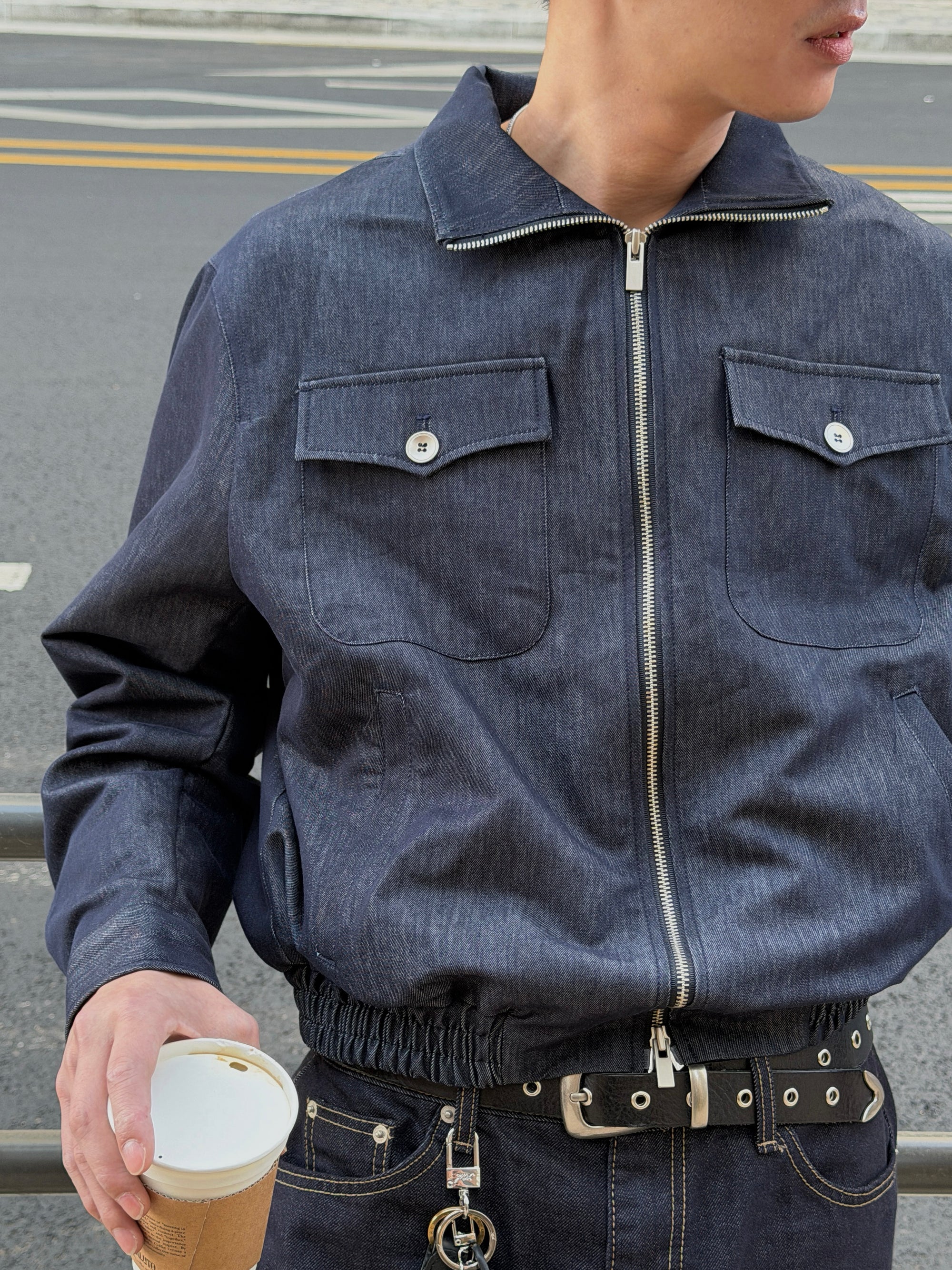 拉鍊原色牛仔夾克