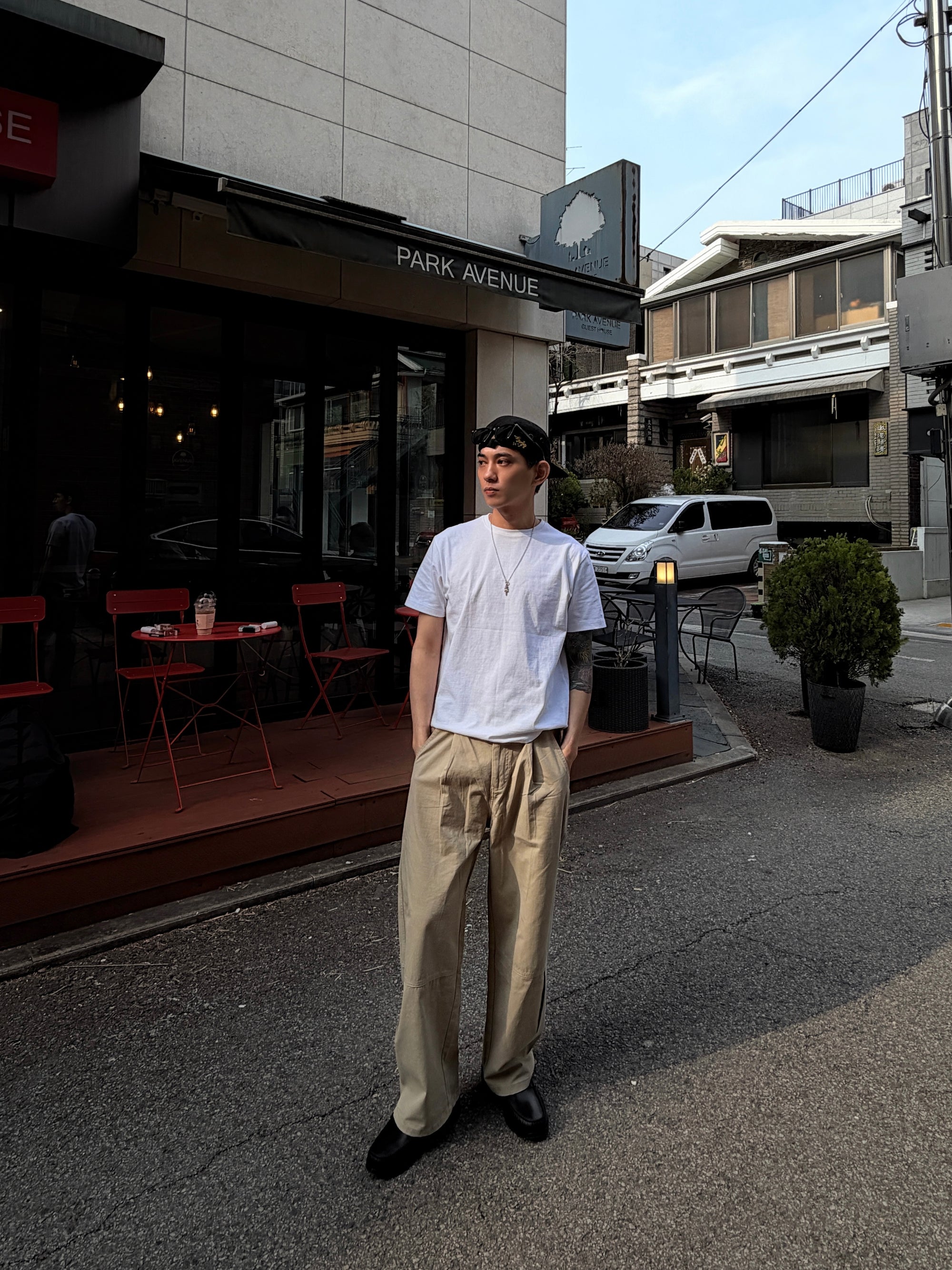 立體剪裁雙褶工裝褲