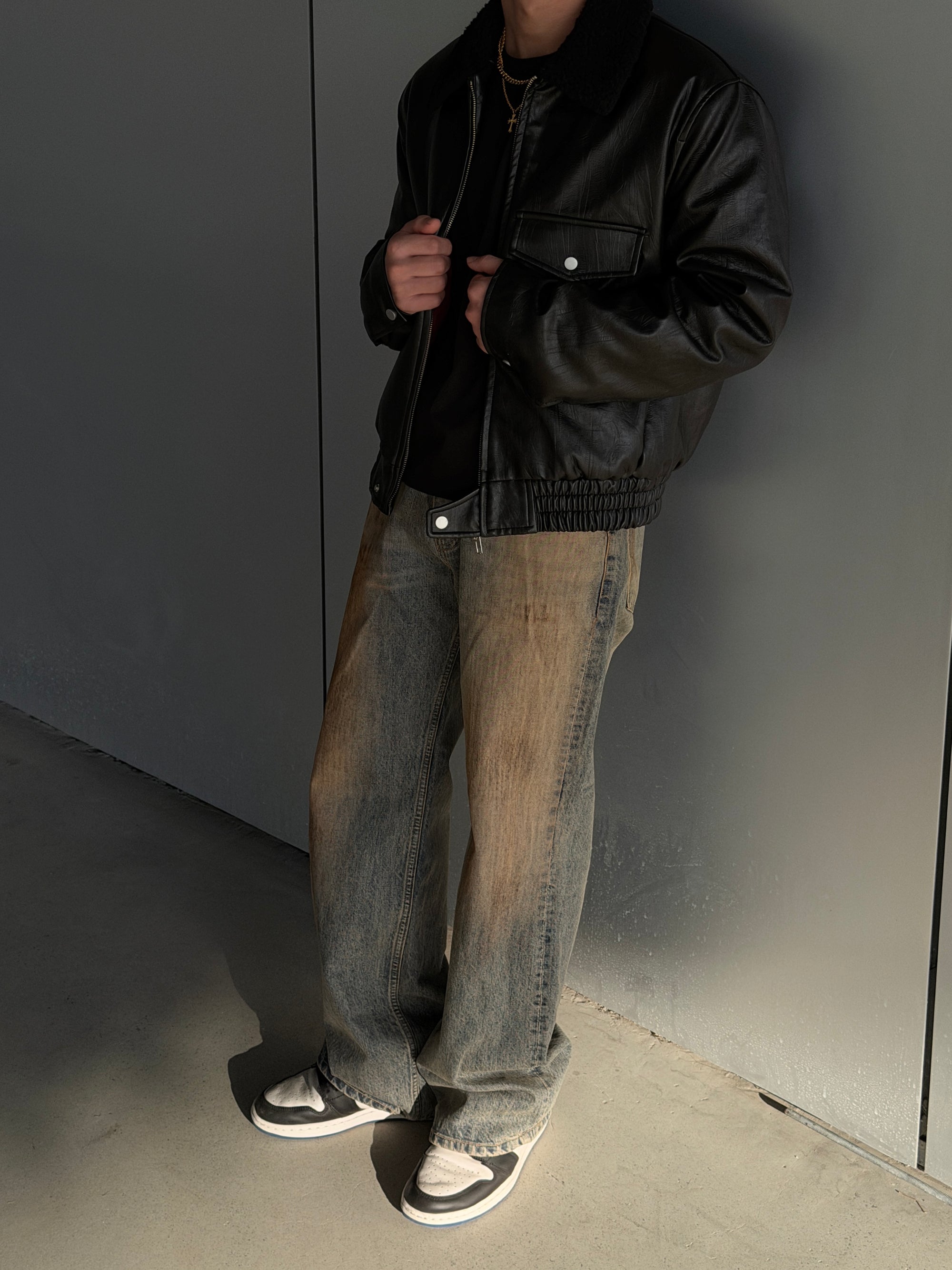 仿舊刷色牛仔褲