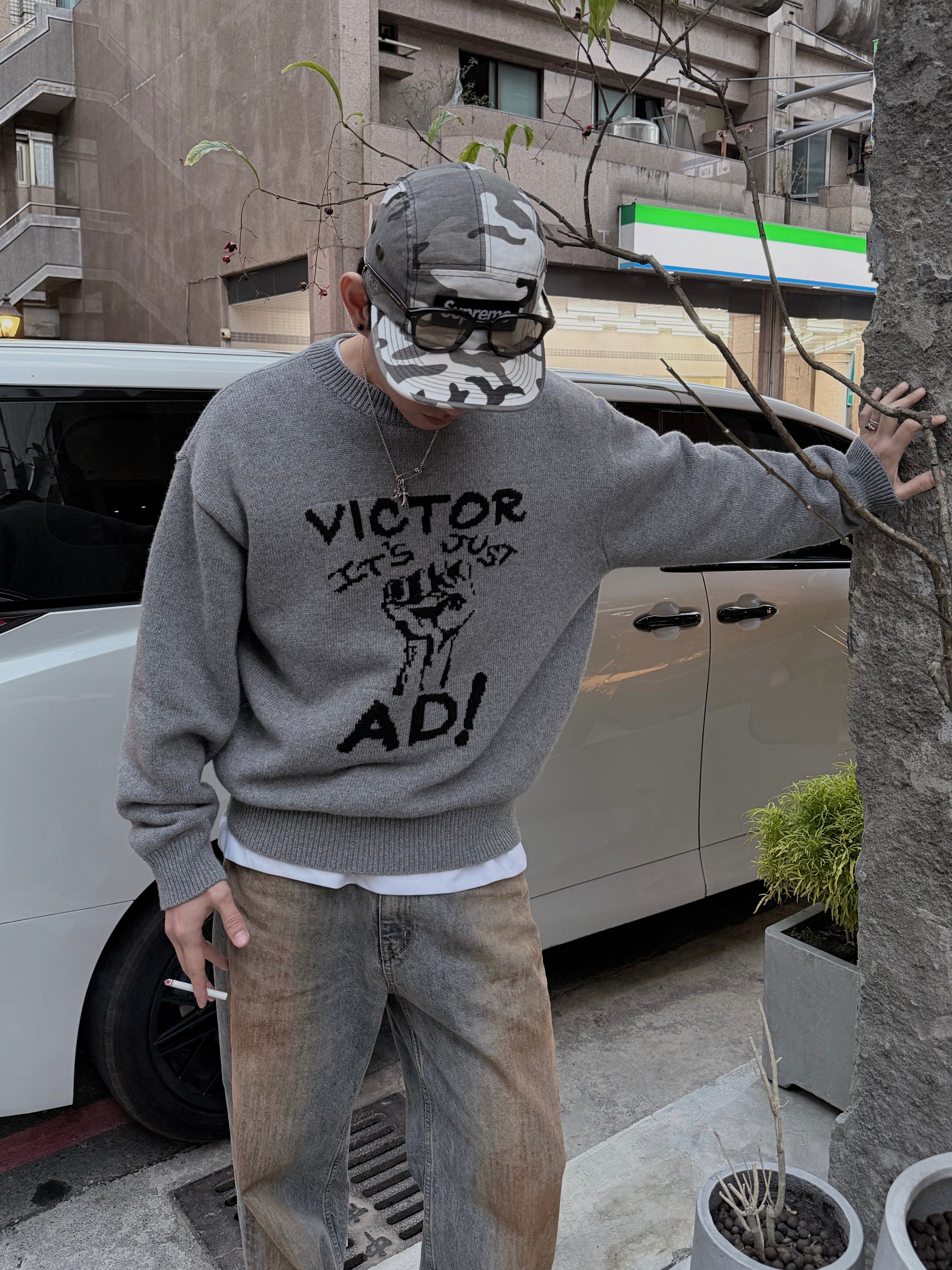 復古針織塗鴉毛衣