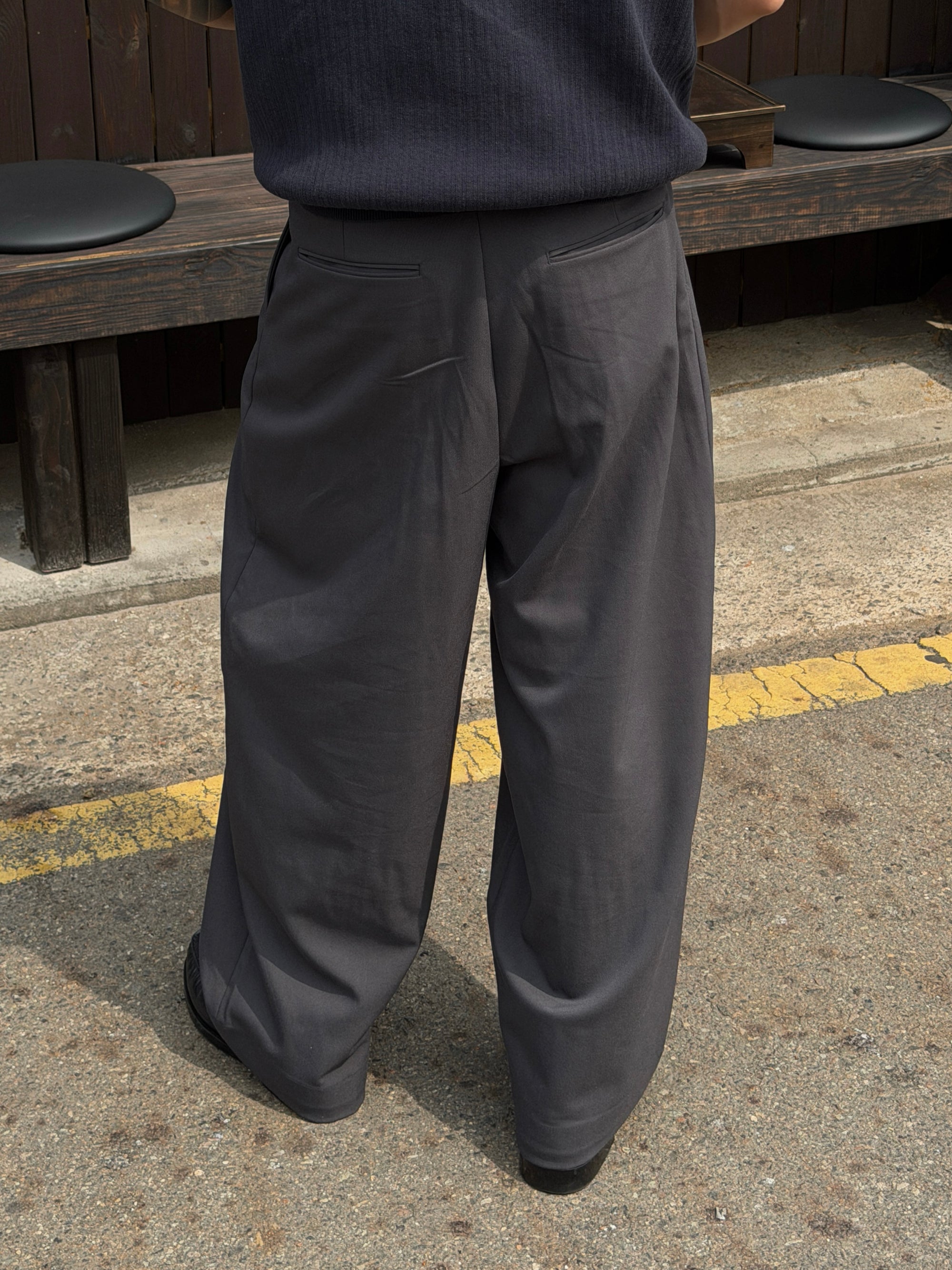 韓系極簡打摺西裝褲