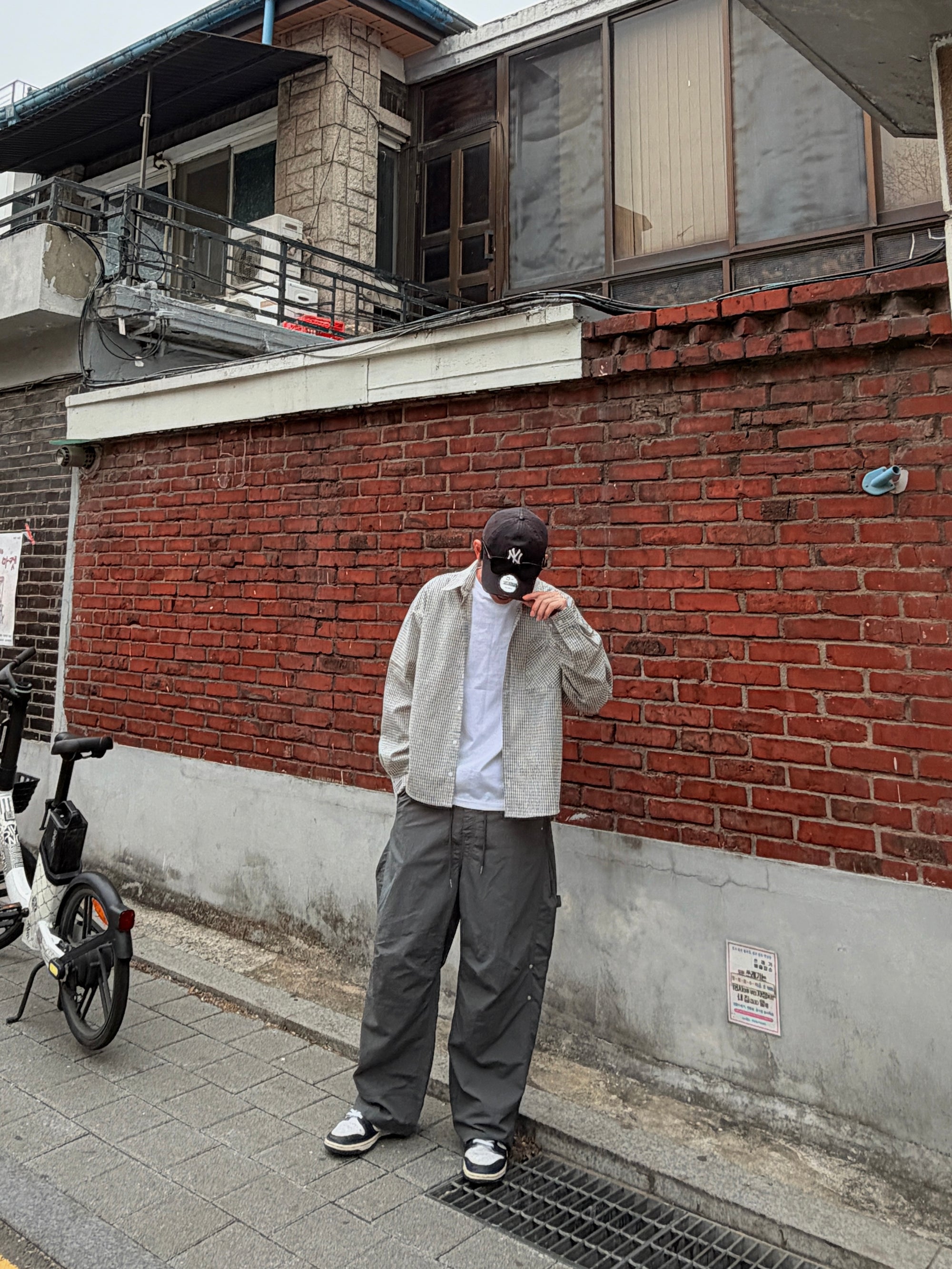 寬鬆彎刀尼龍工裝褲