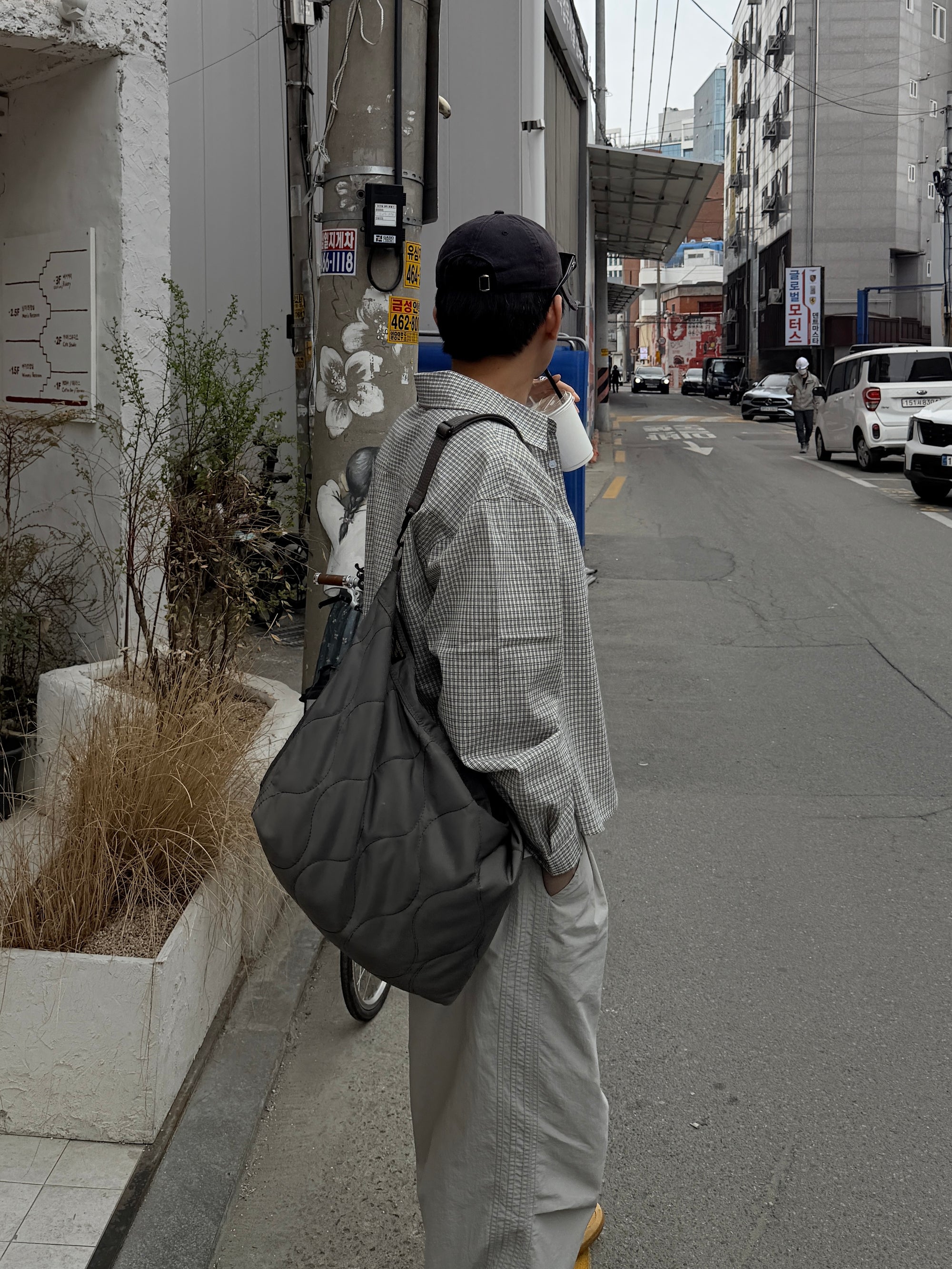 韓系奶油格紋襯衫