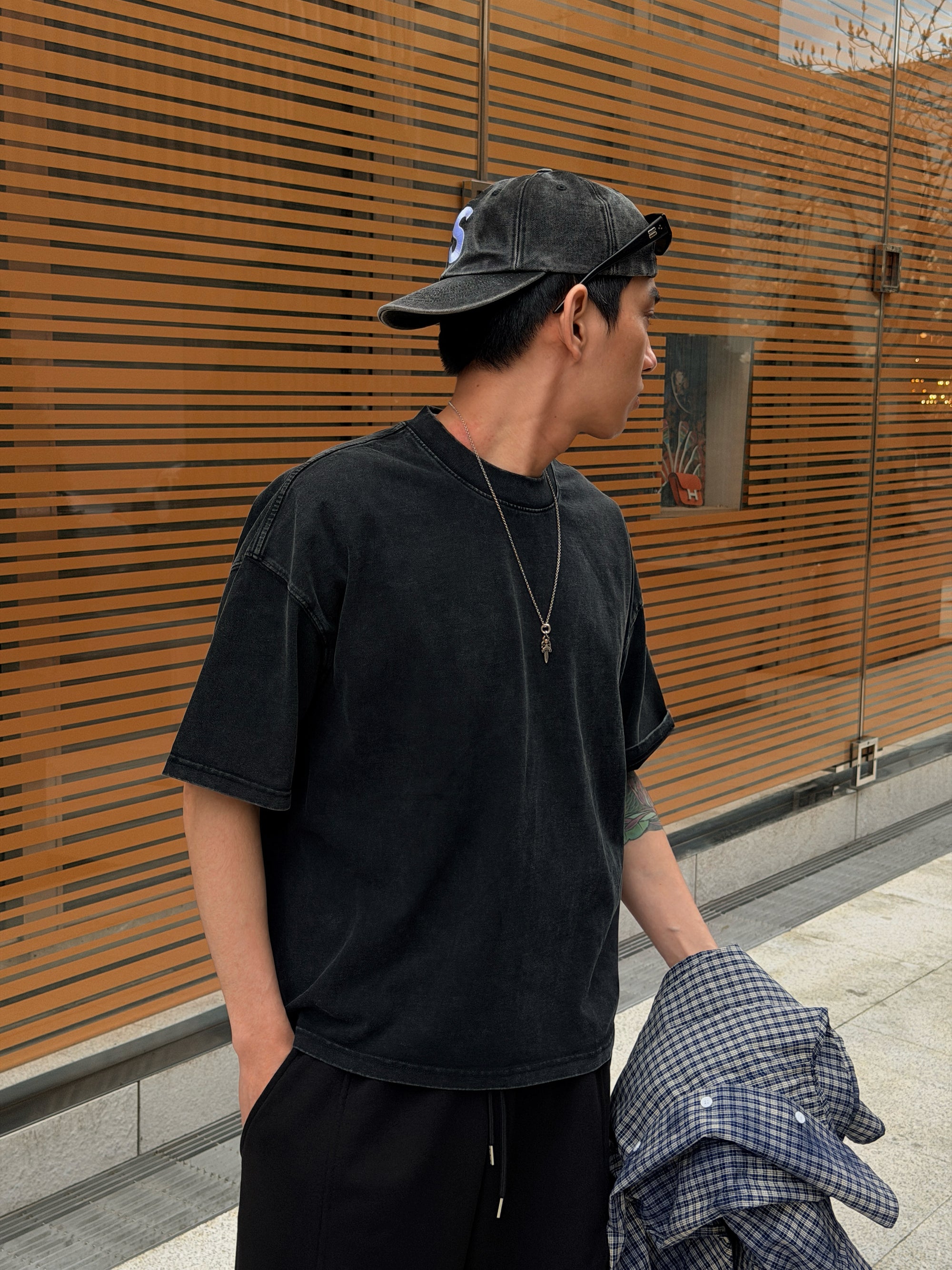 做舊水洗質感短版踢