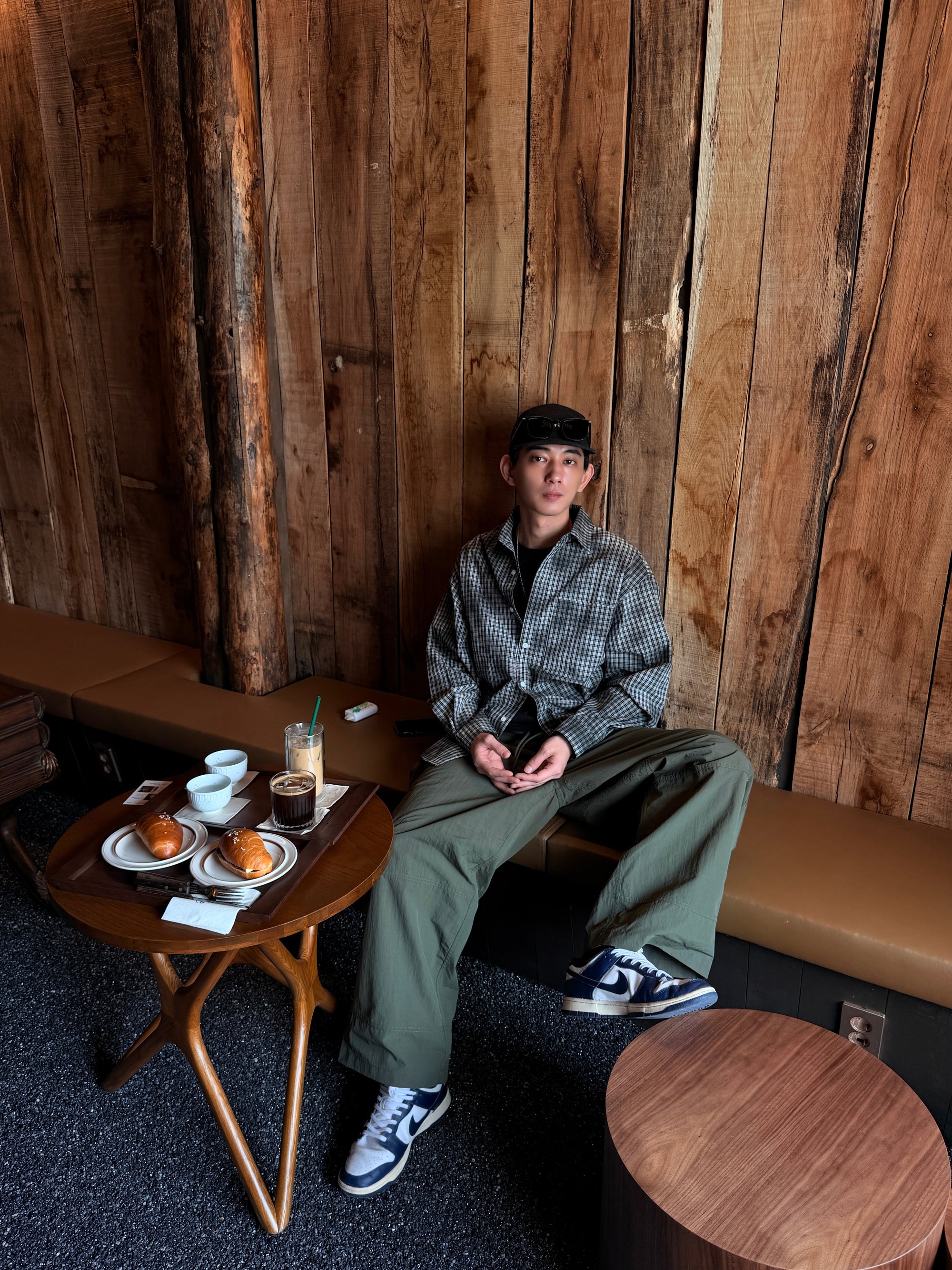 寬鬆彎刀尼龍工裝褲