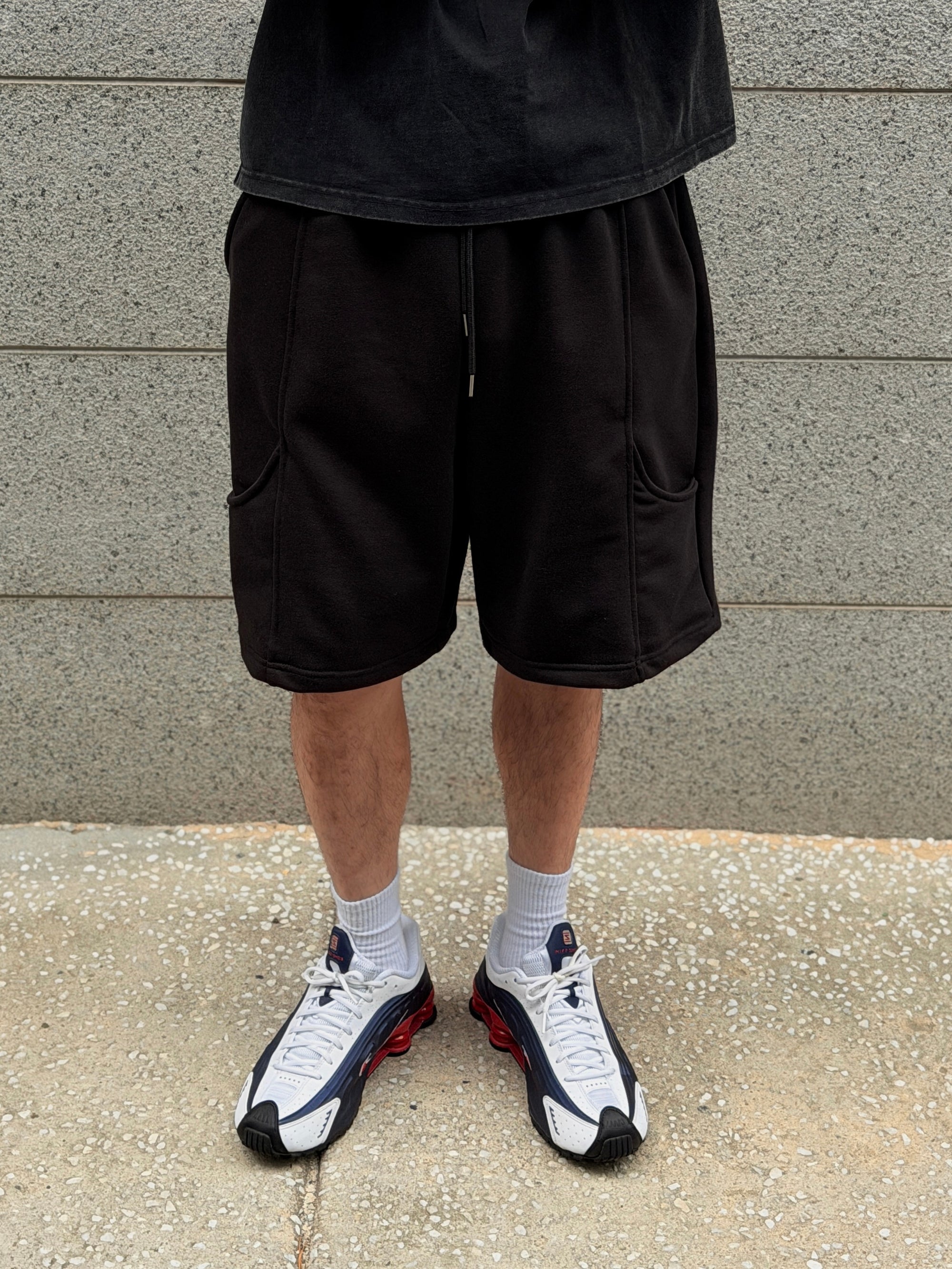 立體口袋短棉褲