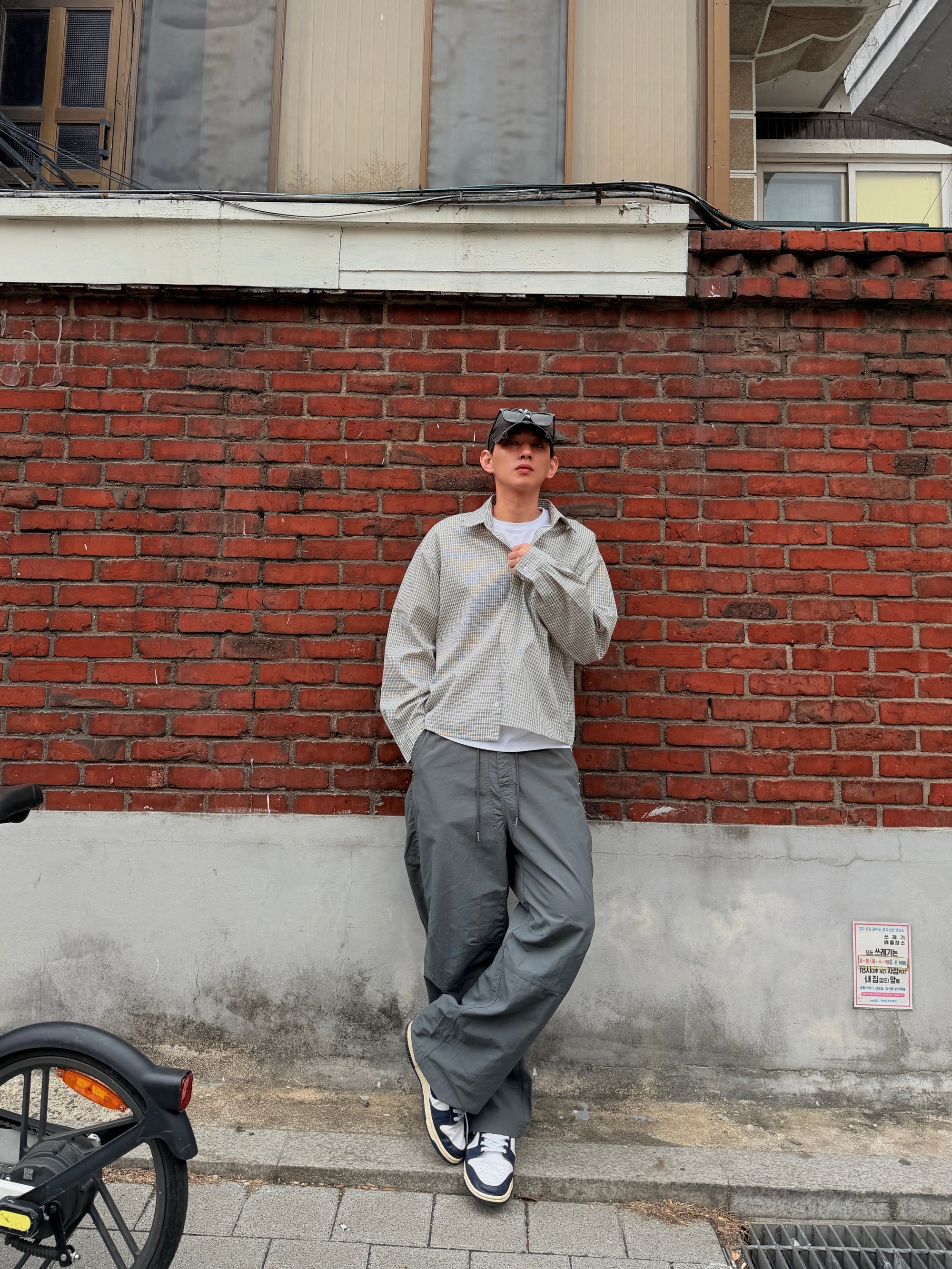 寬鬆彎刀尼龍工裝褲