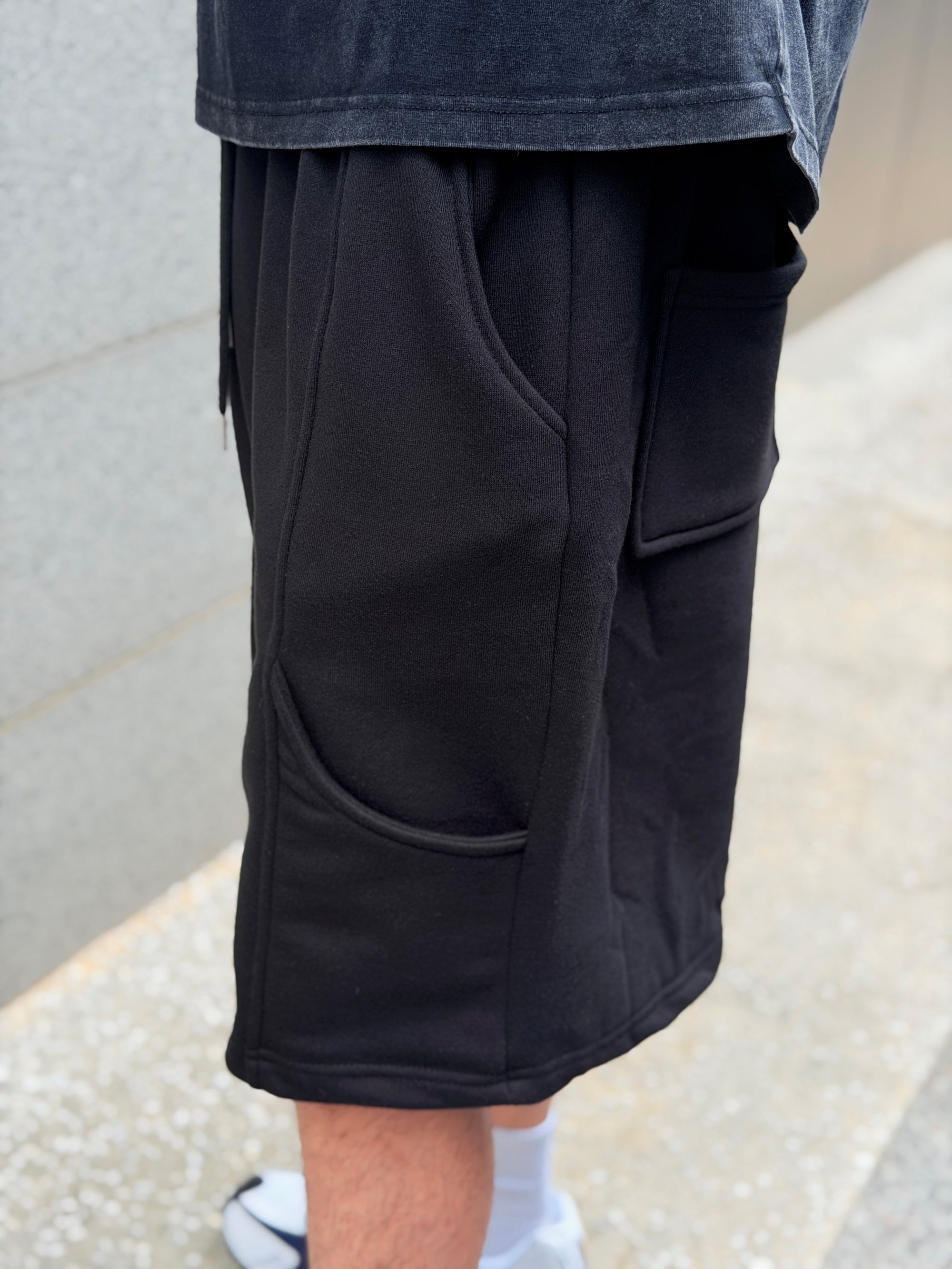 立體口袋短棉褲