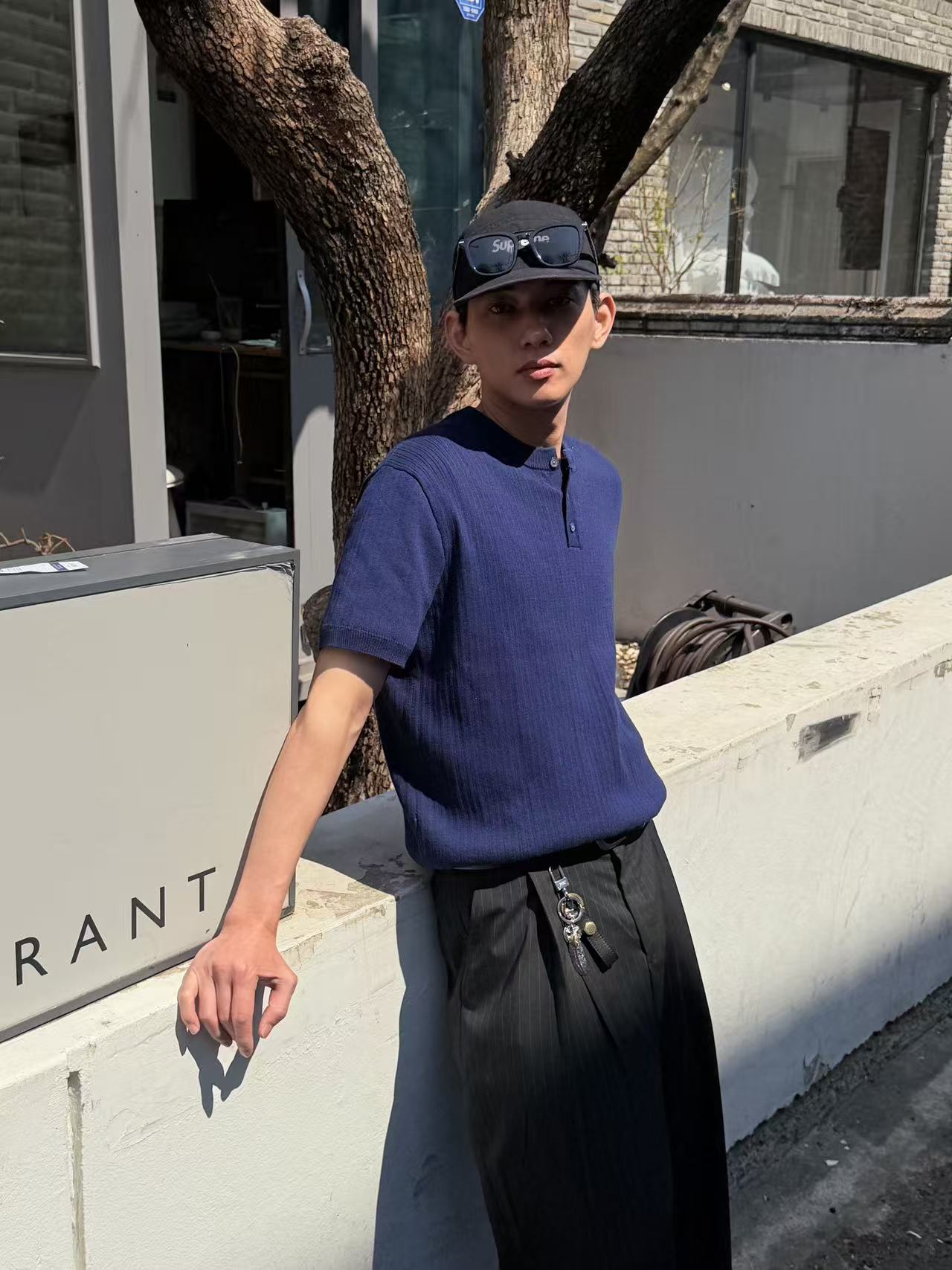 高腰垂墜西裝寬褲