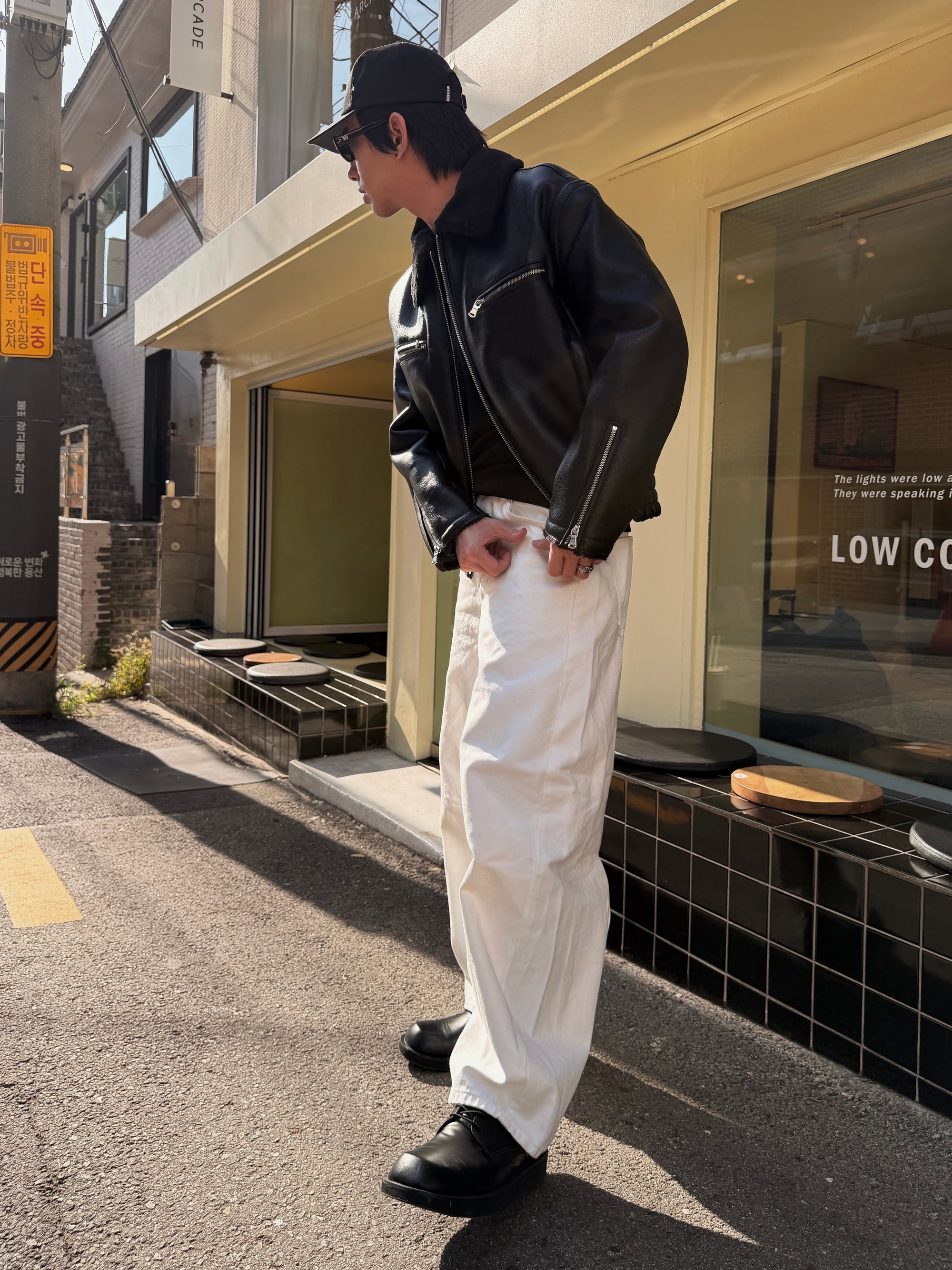 剪裁設計單寧牛仔褲