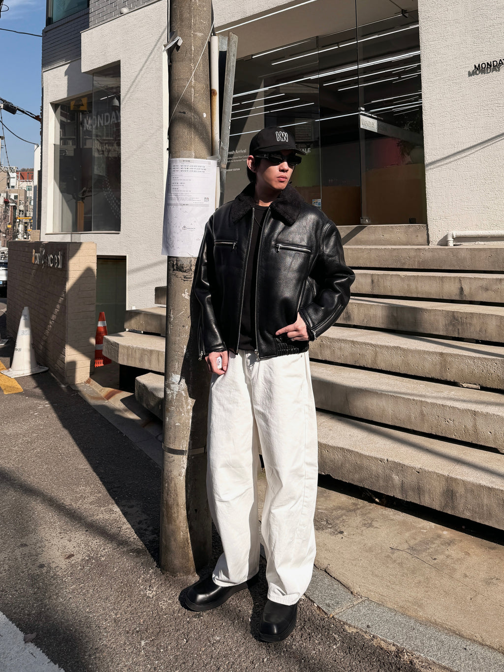 剪裁設計單寧牛仔褲