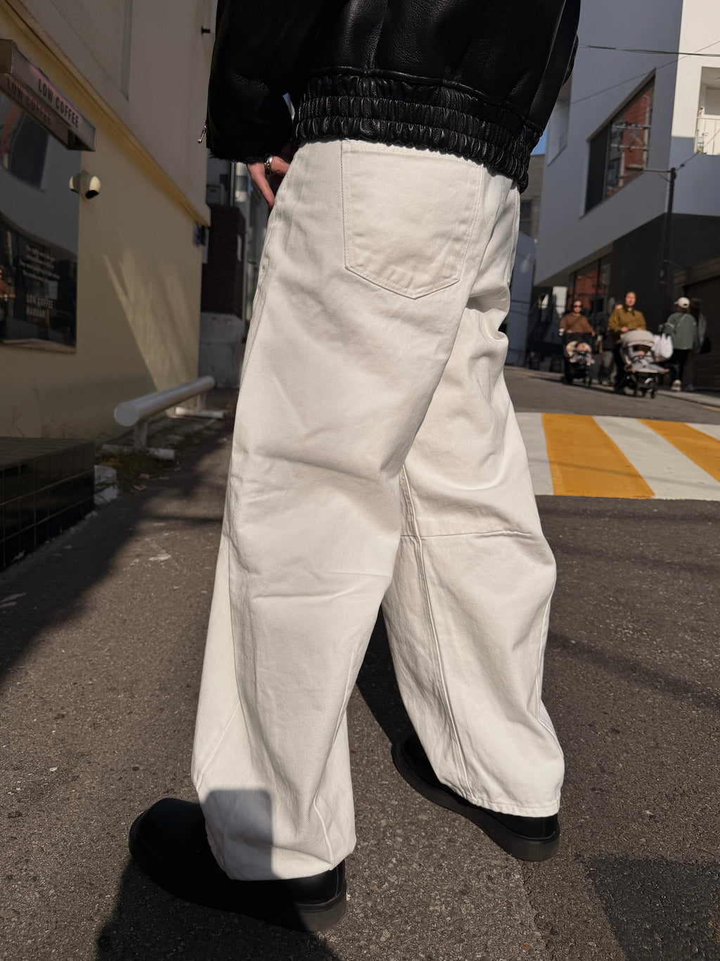 剪裁設計單寧牛仔褲