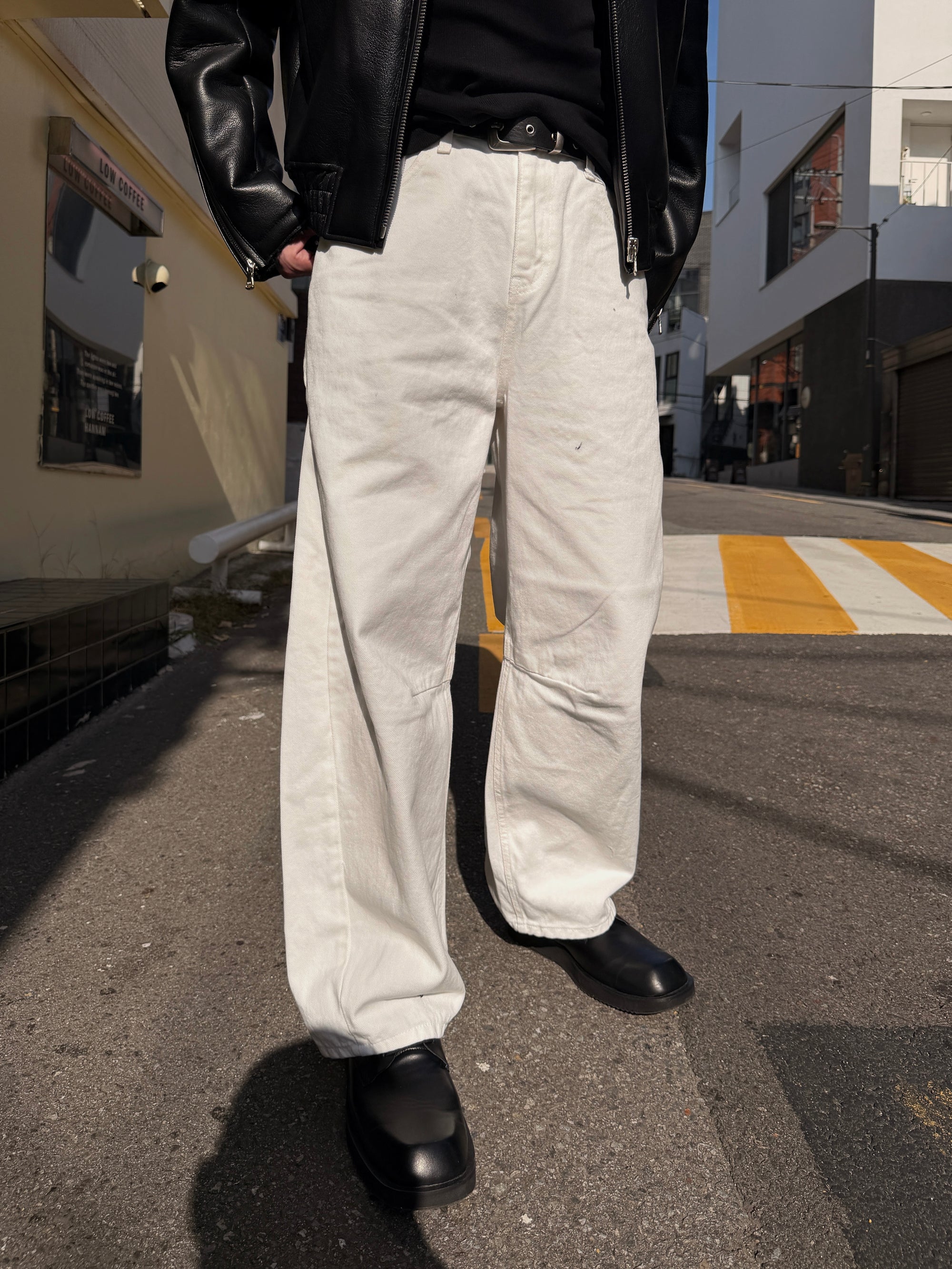 剪裁設計單寧牛仔褲