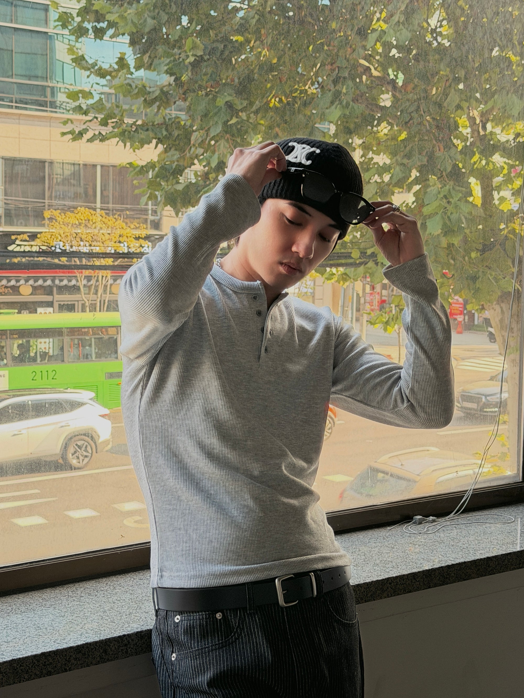 亨利領羅紋上衣