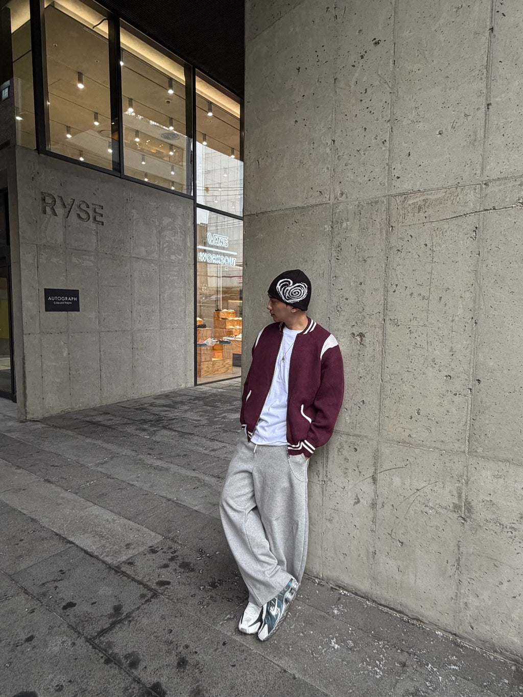 重磅棒球針織外套