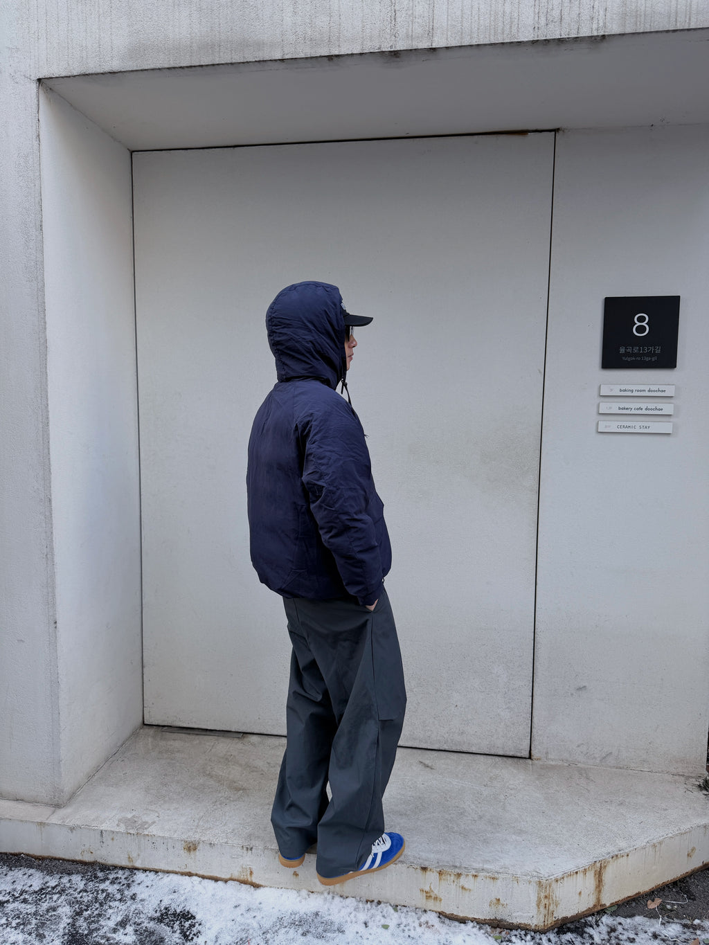 韓系鋪棉連帽風衣