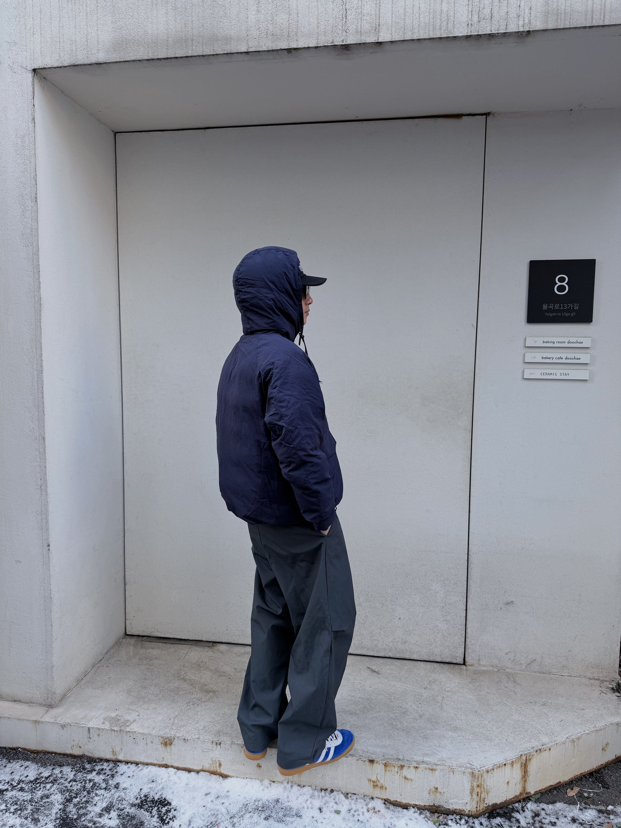 韓系鋪棉連帽風衣