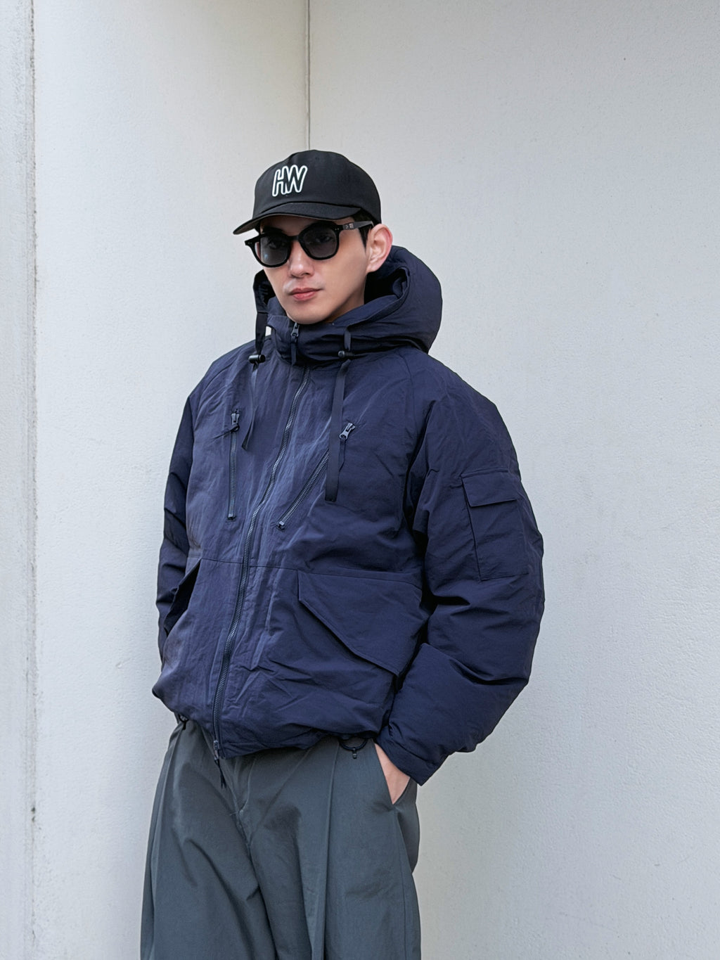 韓系鋪棉連帽風衣