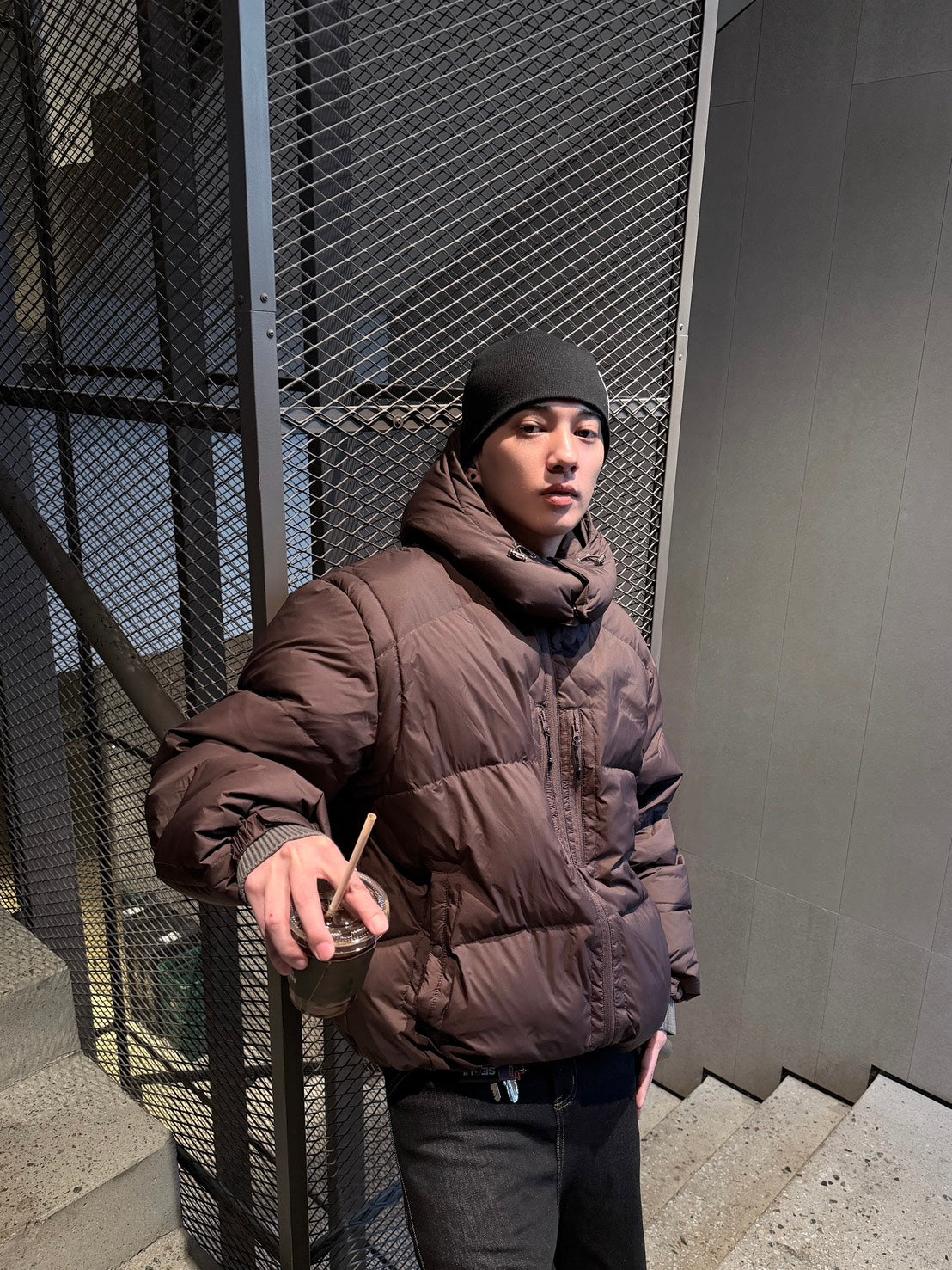 機能連帽防風羽絨外套