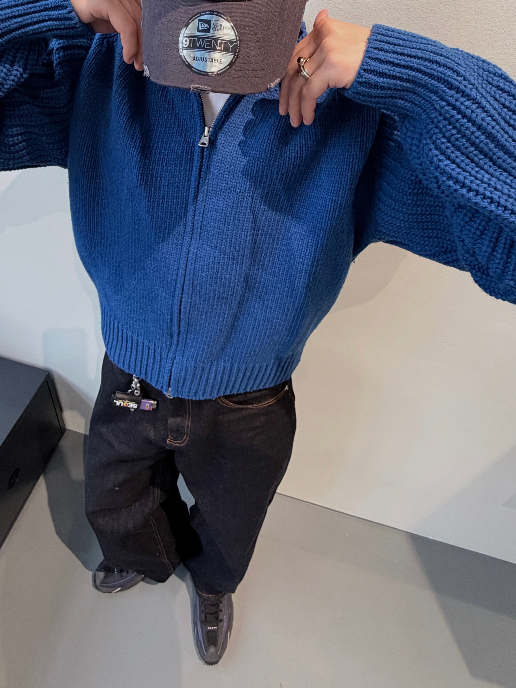 厚磅粗針織外套