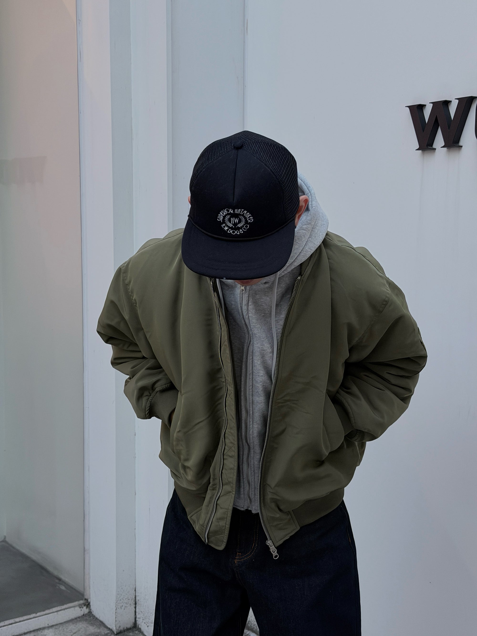 假兩件飛行連帽夾克(可拆式)