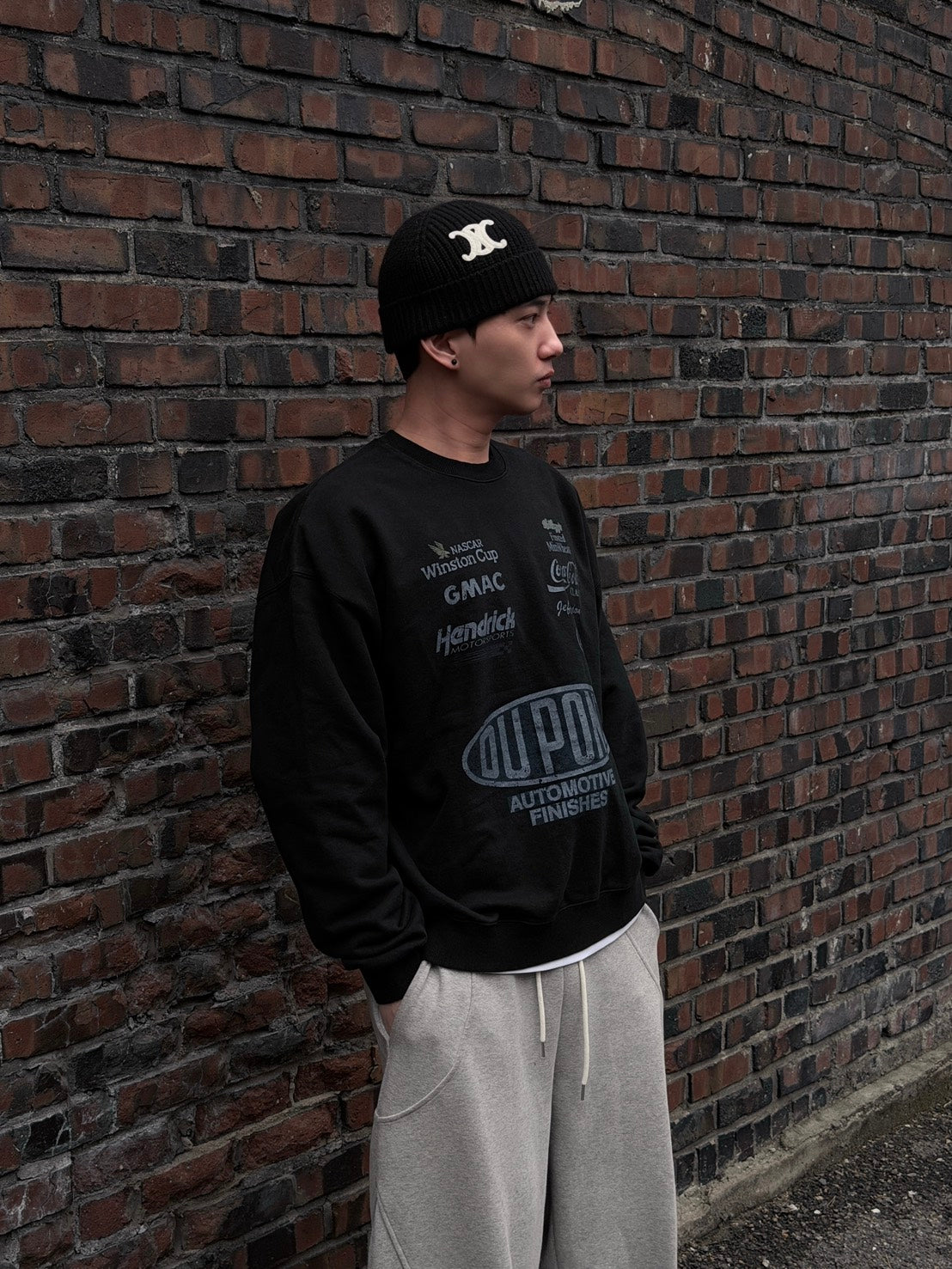 美式潮流落肩衛衣