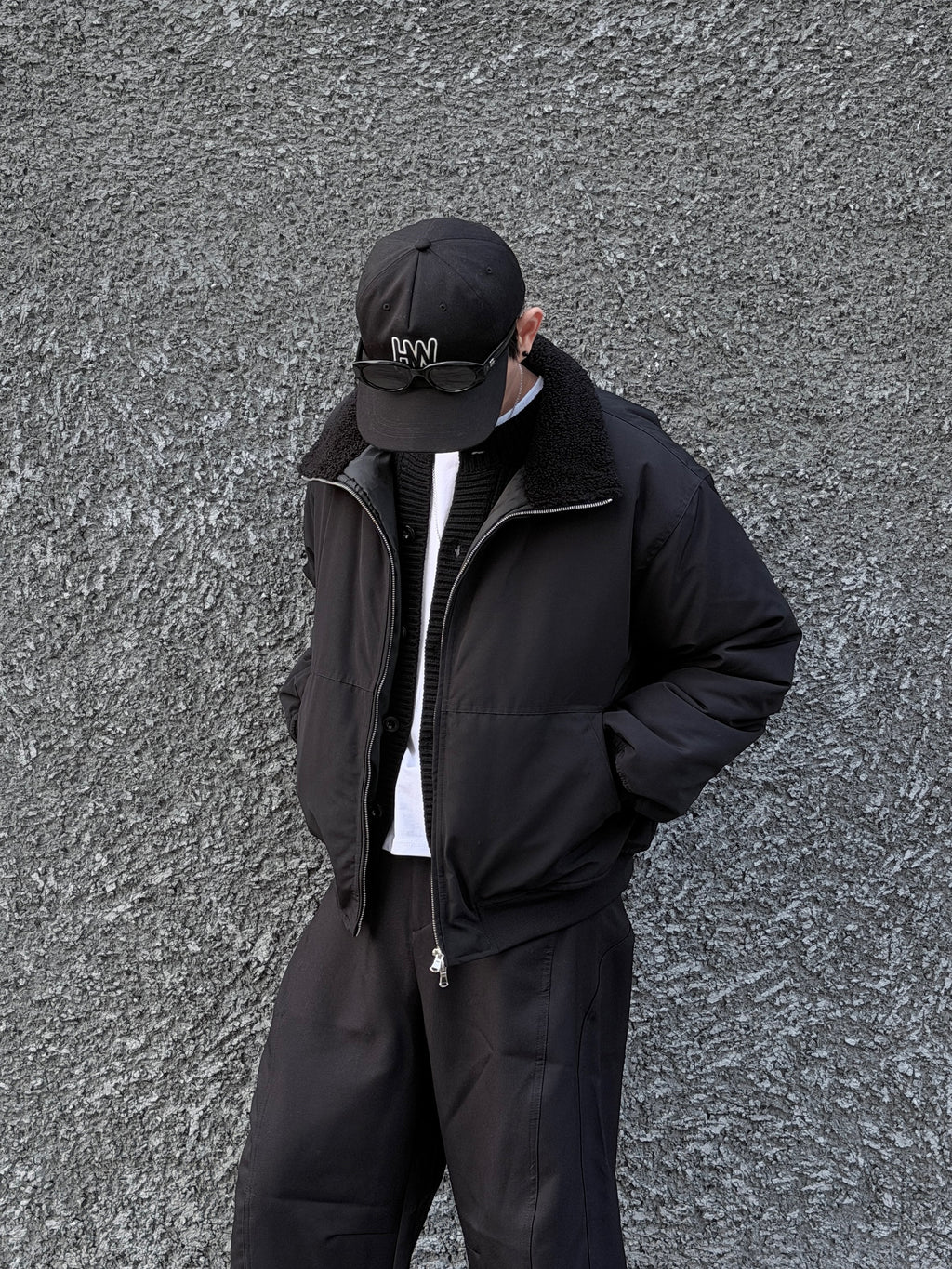 羊高領鋪棉夾克