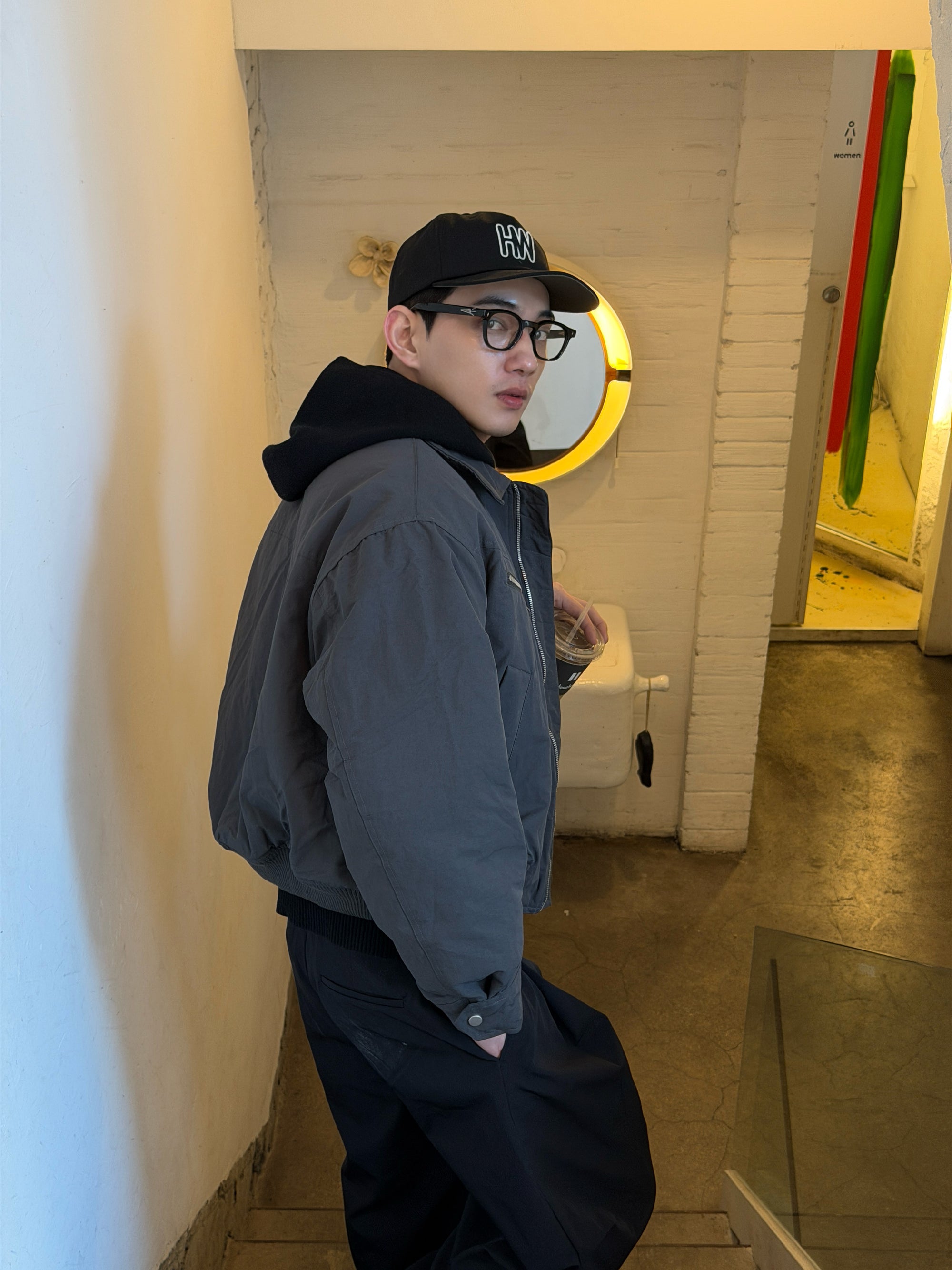 鋪棉工裝翻領夾克