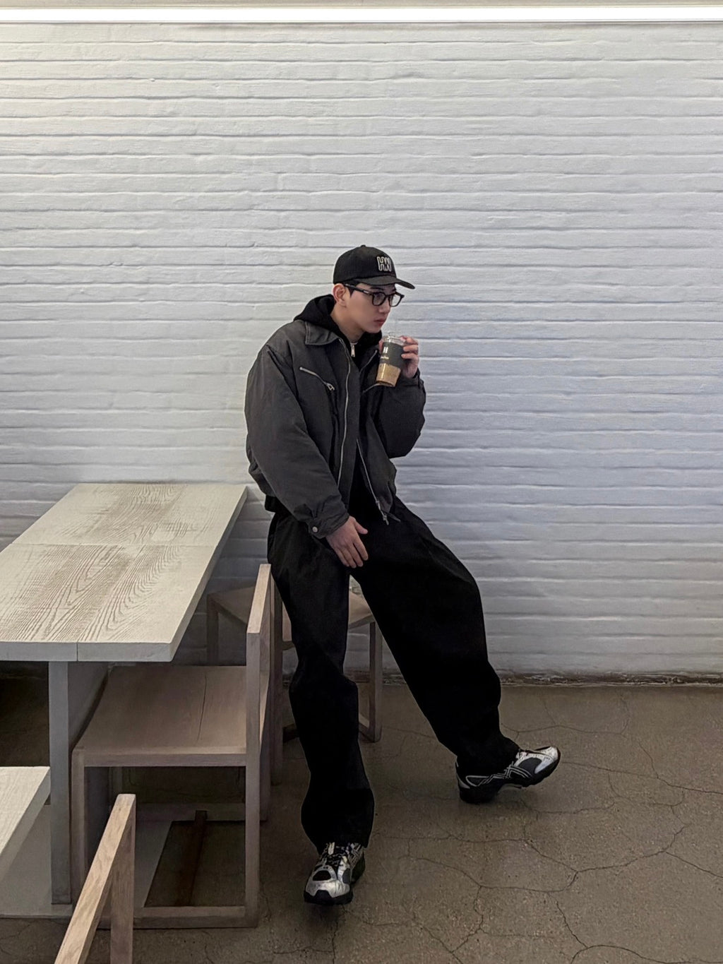 鋪棉工裝翻領夾克