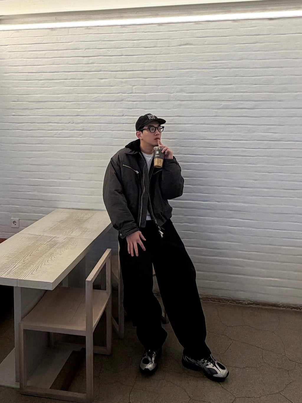 鋪棉工裝翻領夾克