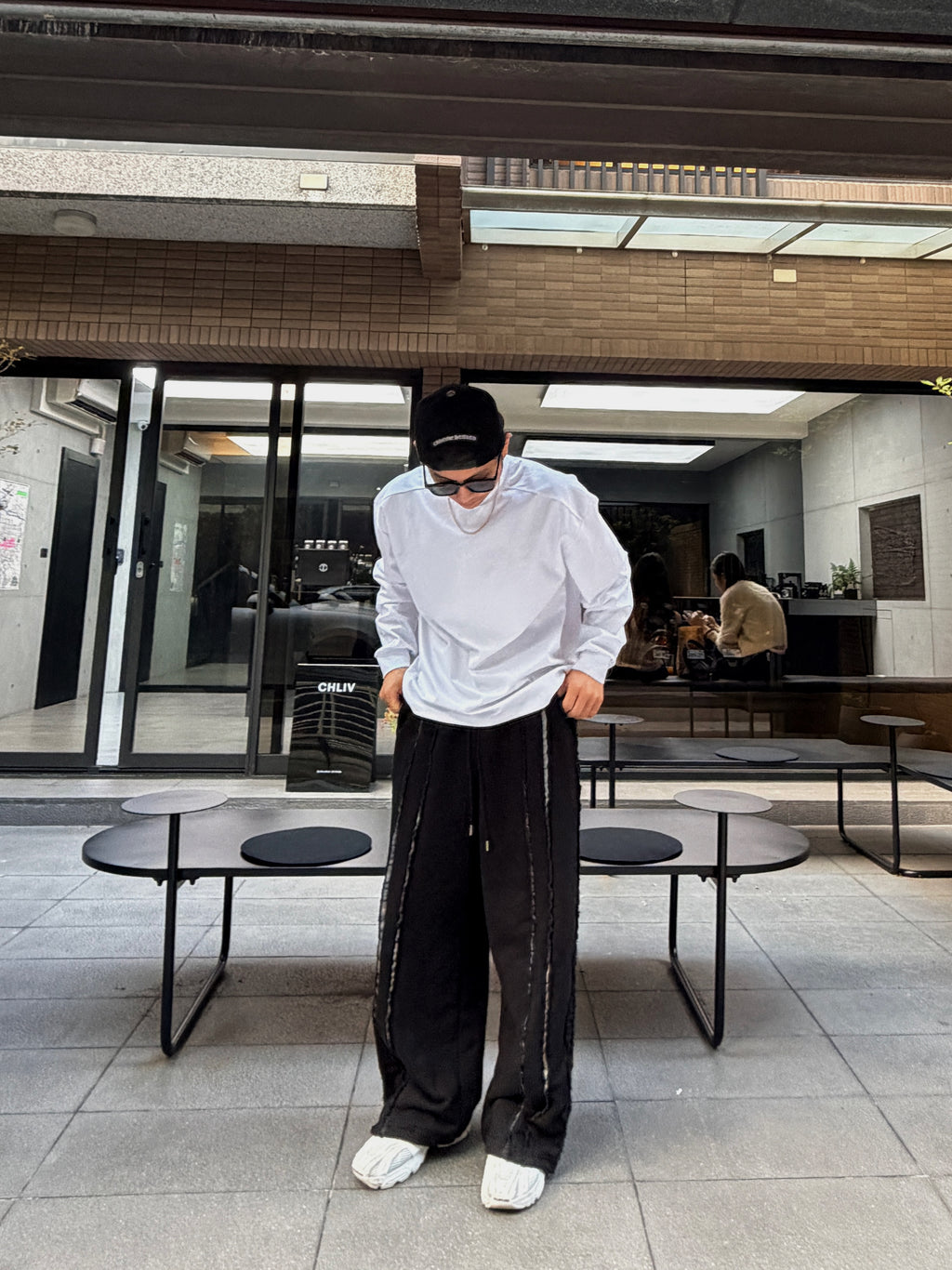 滾邊設計感棉褲