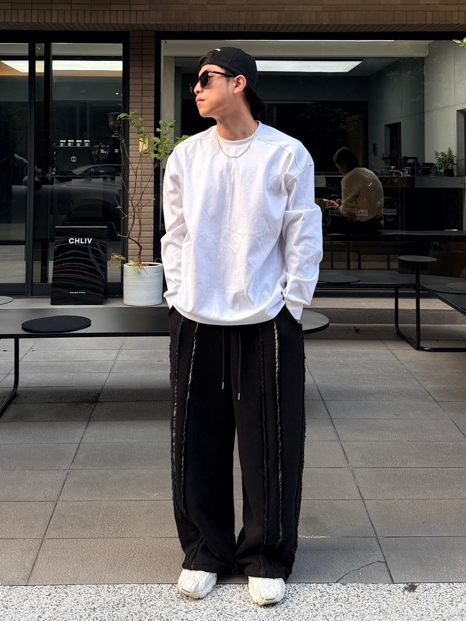 滾邊設計感棉褲