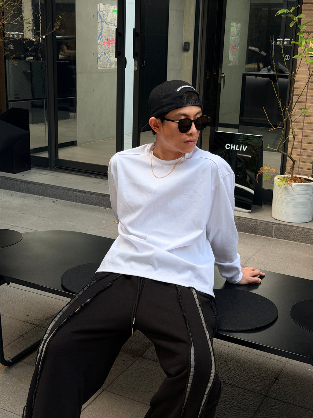 滾邊設計感棉褲